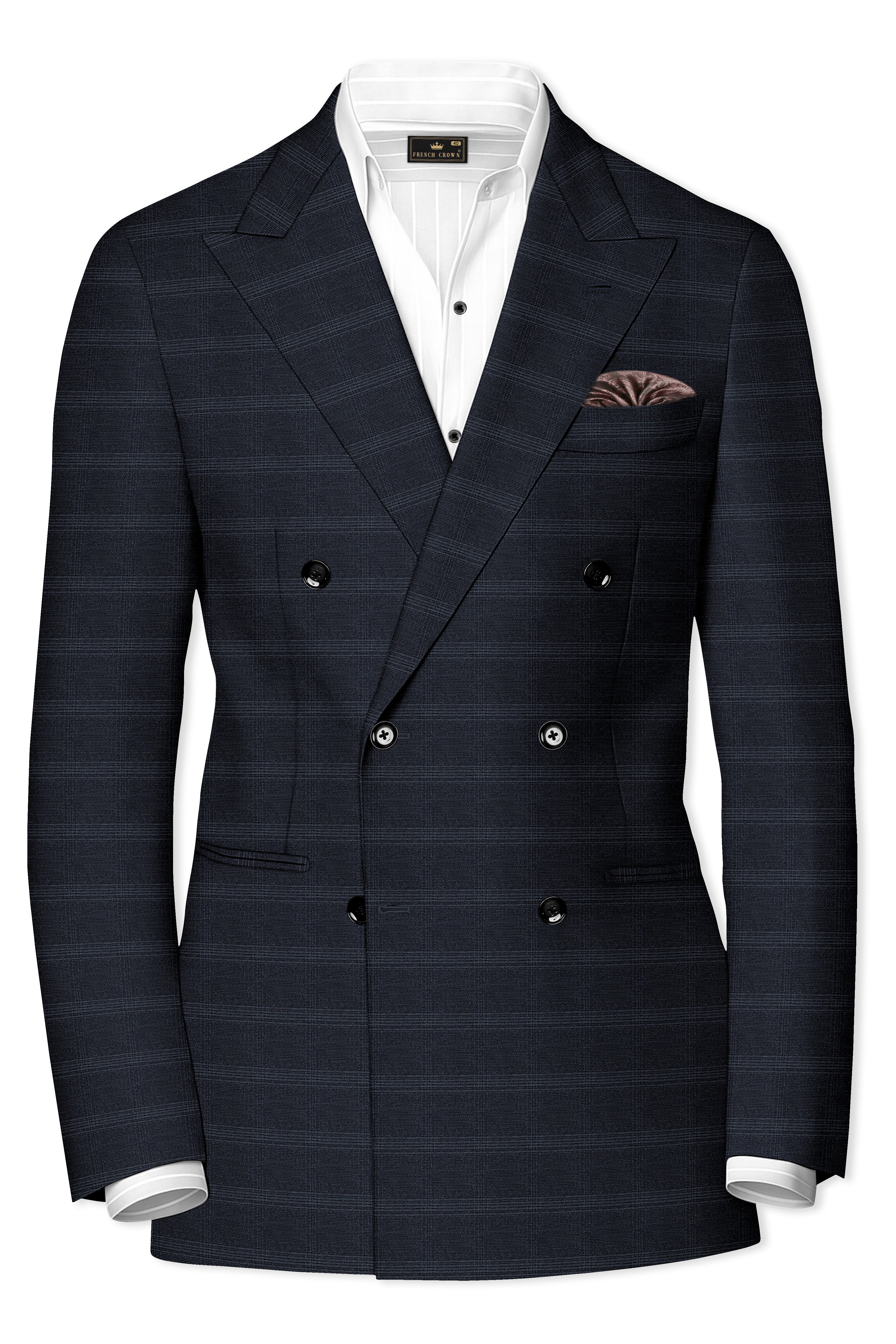 Tuatara Gray Plaid Double Breasted Suit