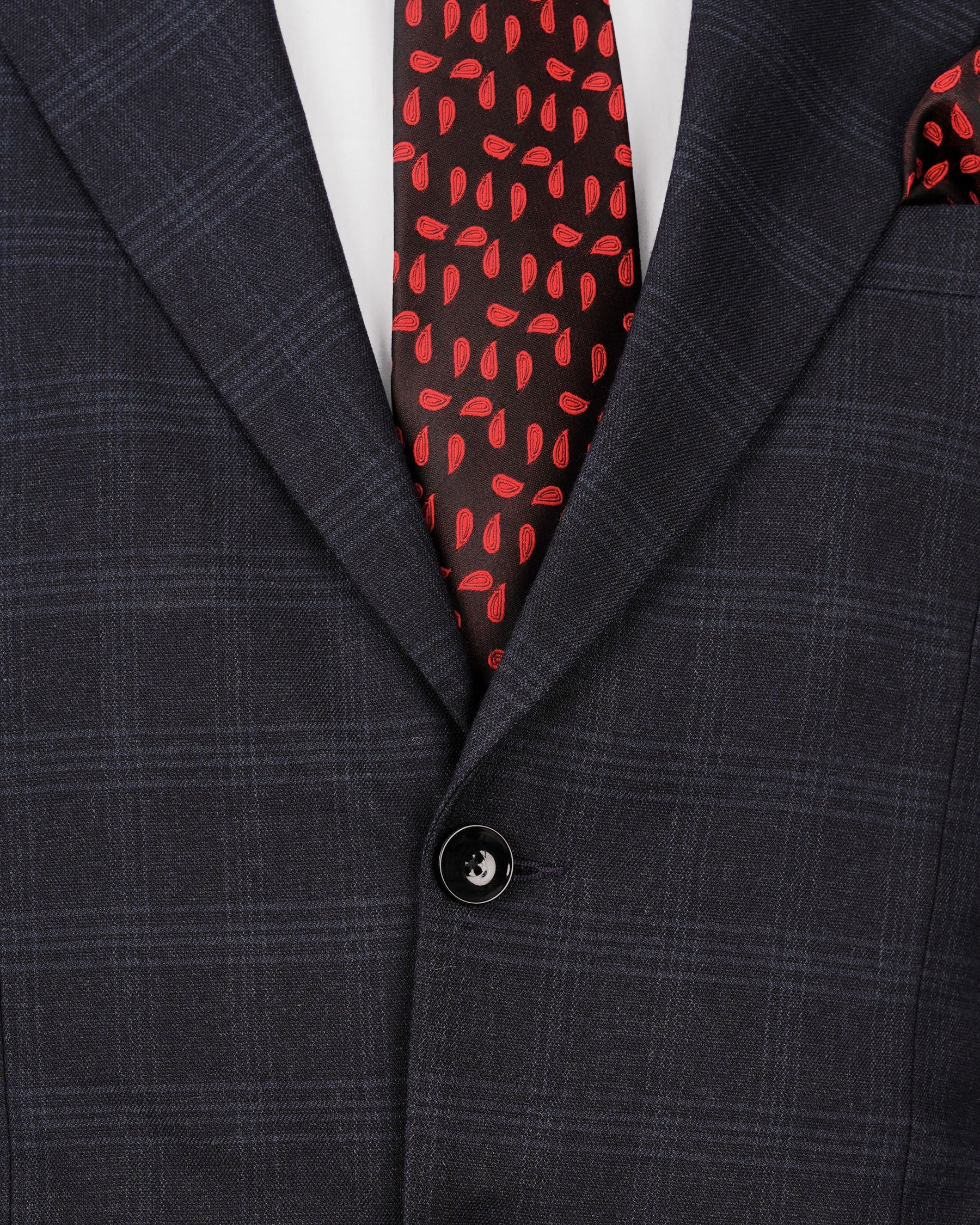 Mirage Gray windowpane Single Breasted Blazer