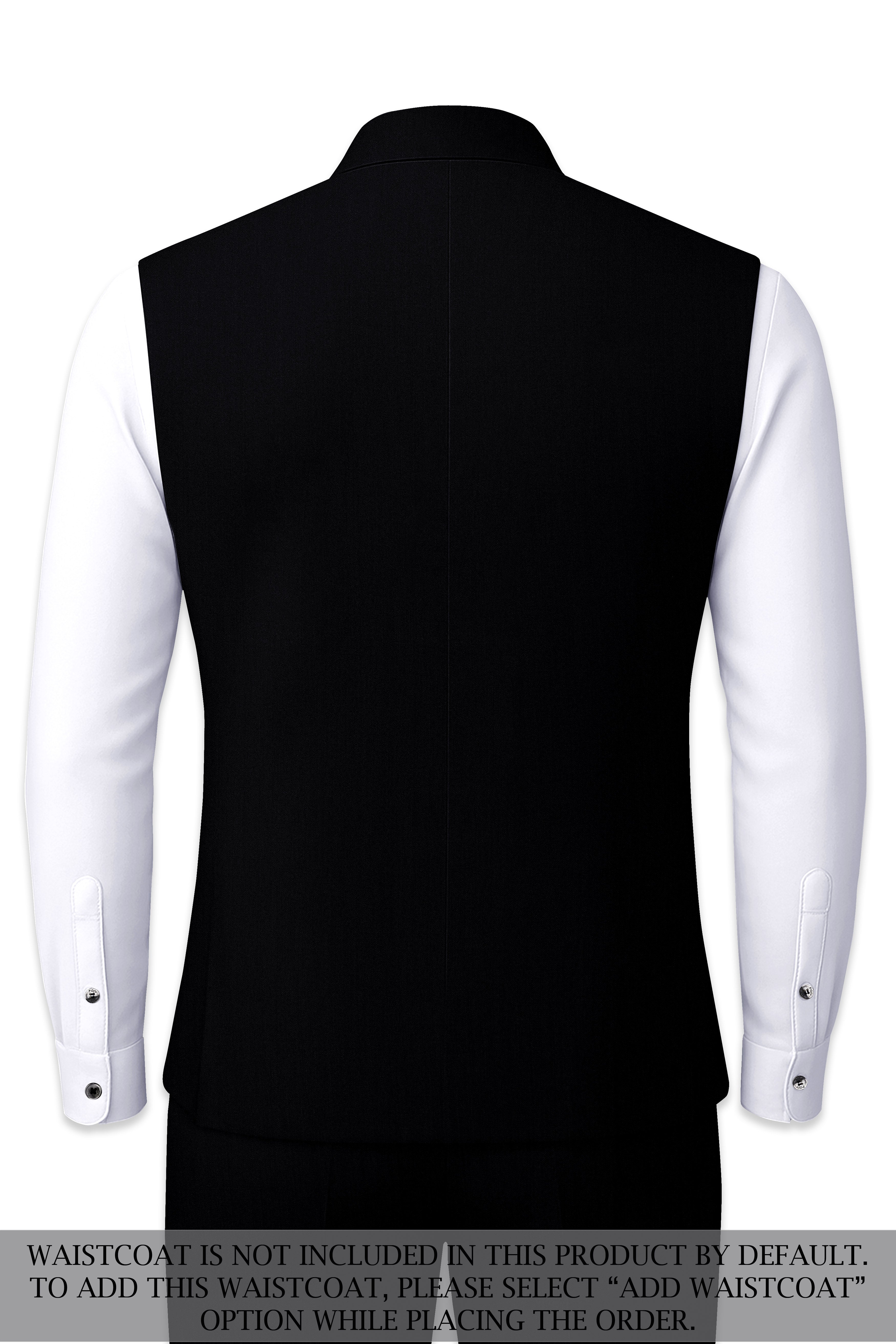 Thunder Black Cross Placket  Bandhgala Suit