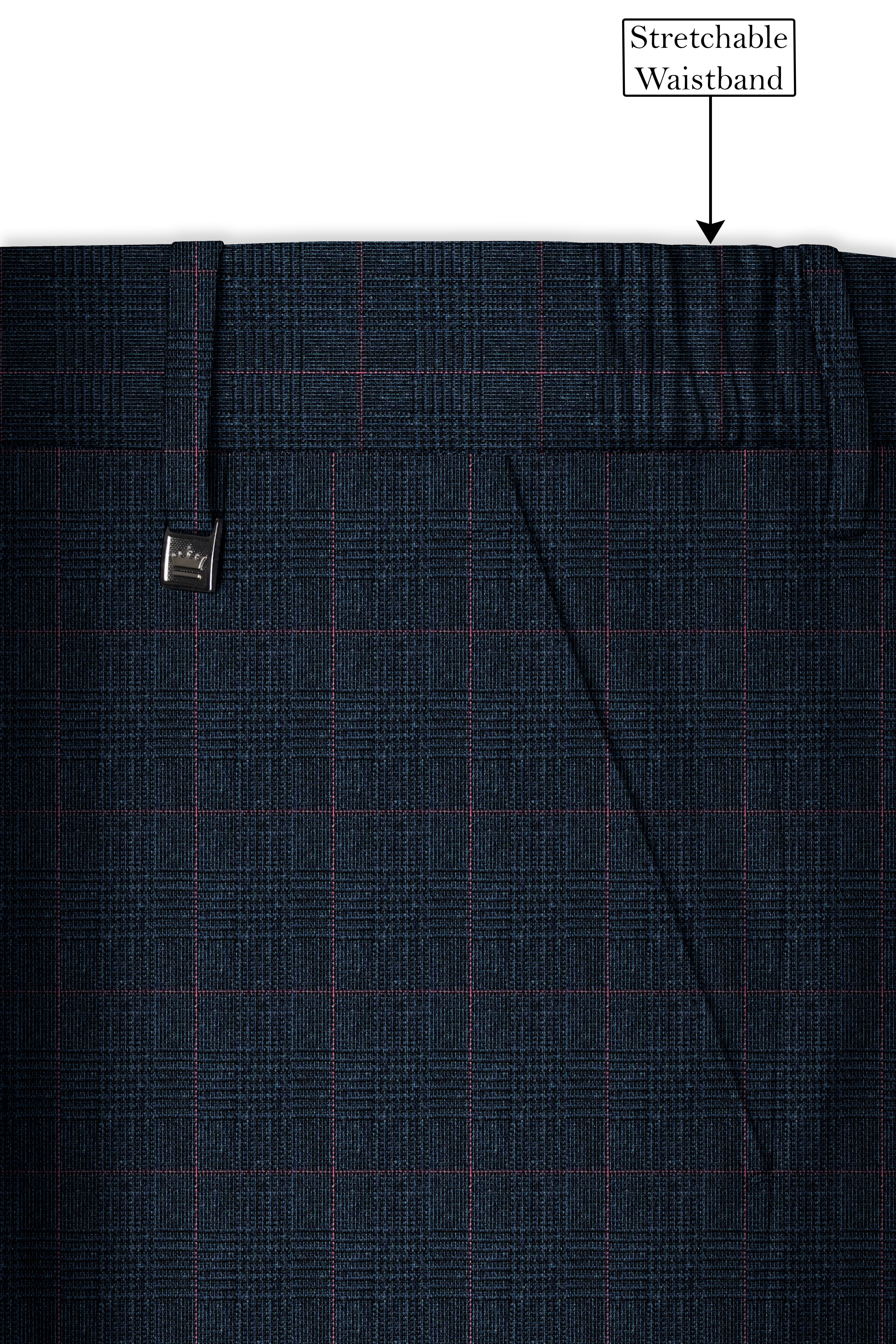 Ebony Subtle Plaid Cross Placket Bandhgala Suit