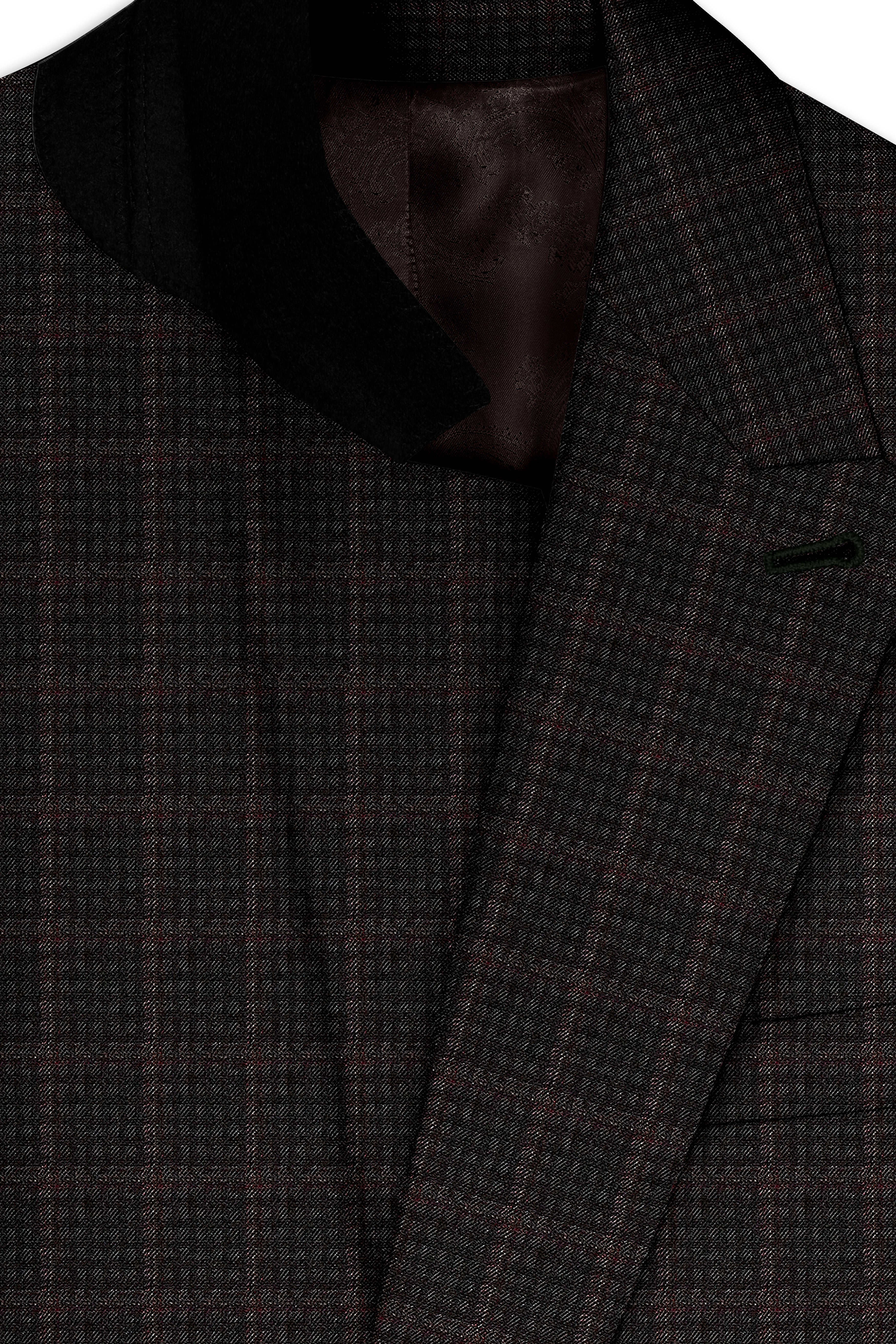 Thunder Brown Subtle Checkered Double Breasted Suit