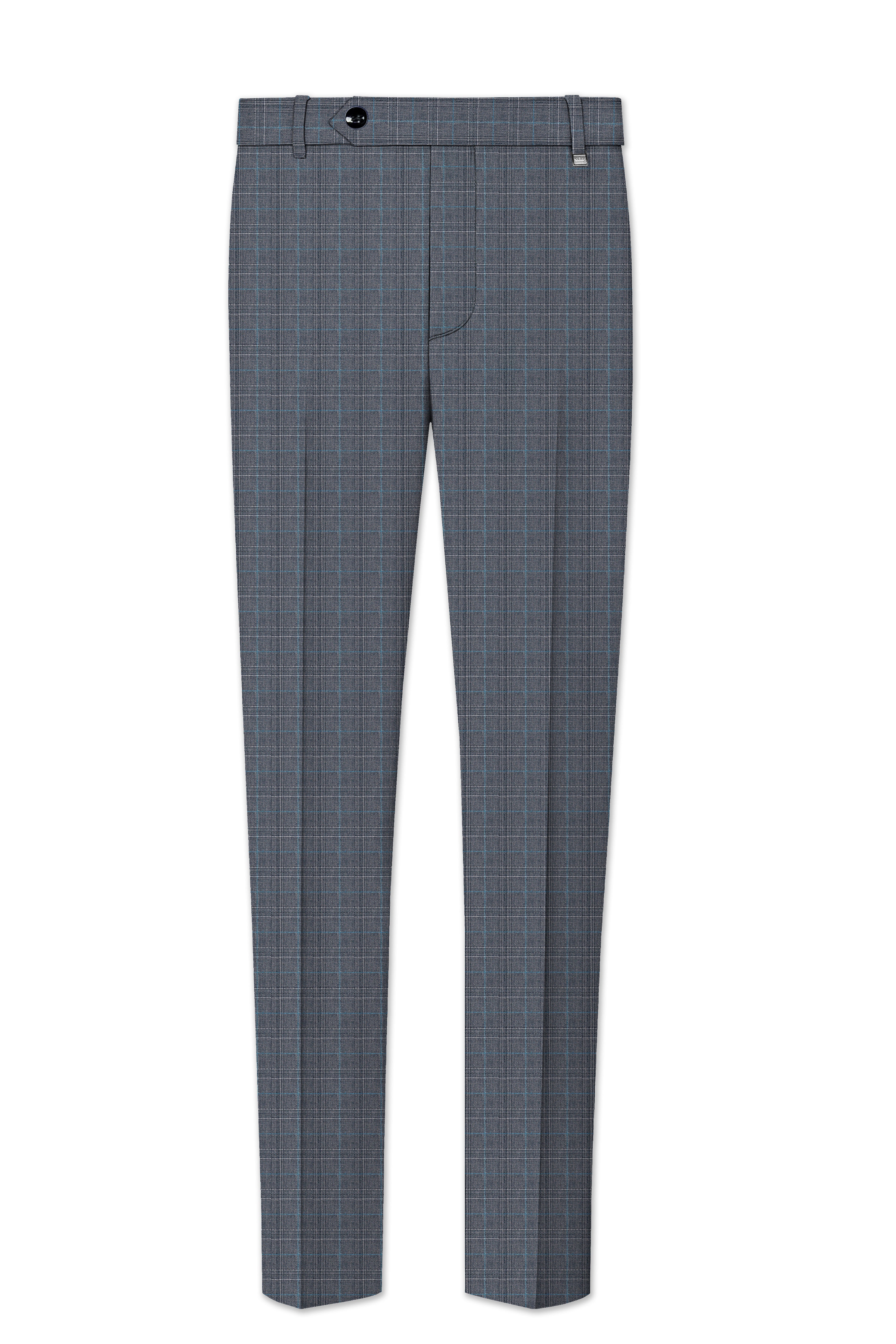 Mobster Grey Windowpane Premium Cotton Suit