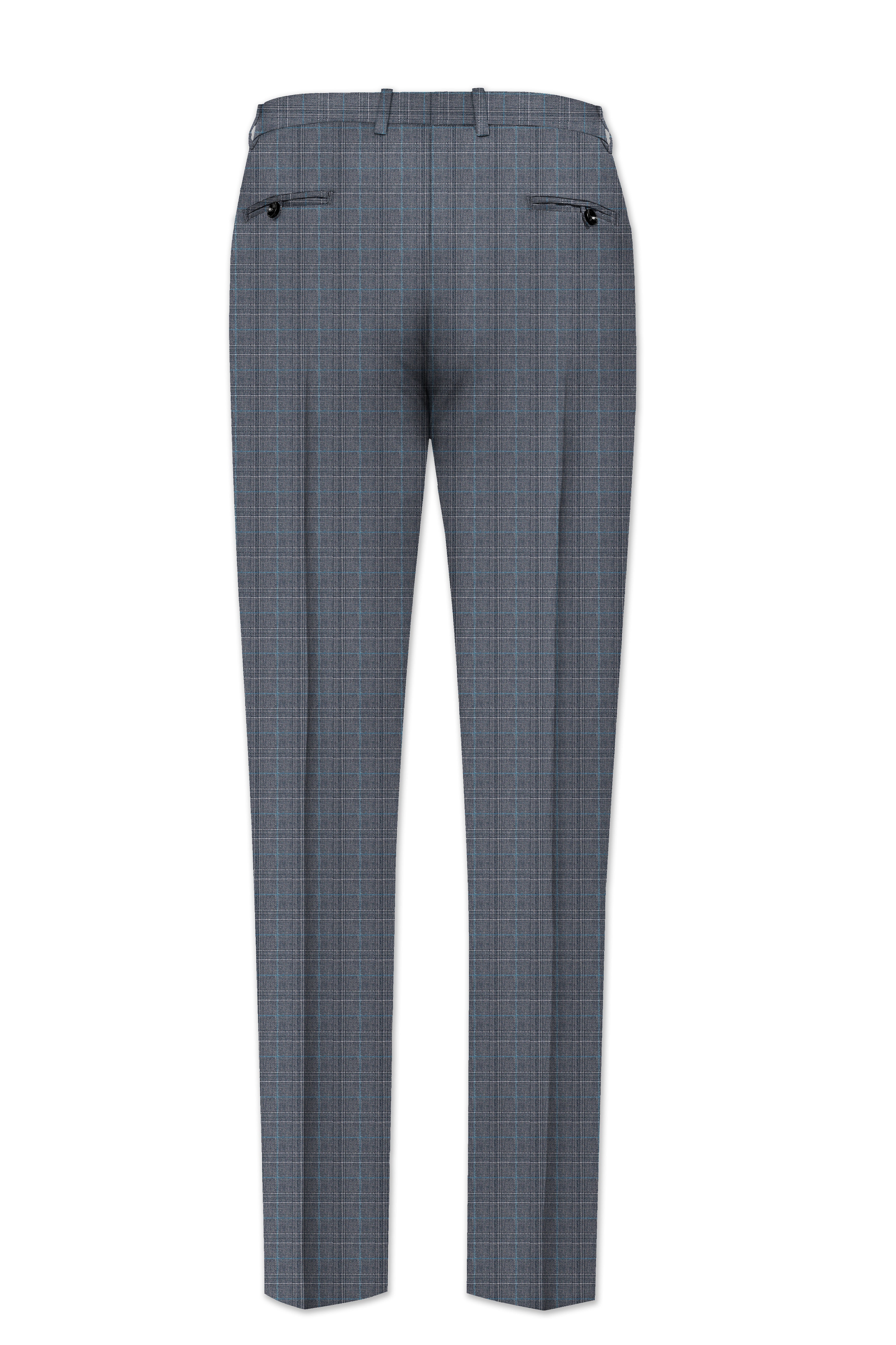 Mobster Grey Windowpane Premium Cotton Suit