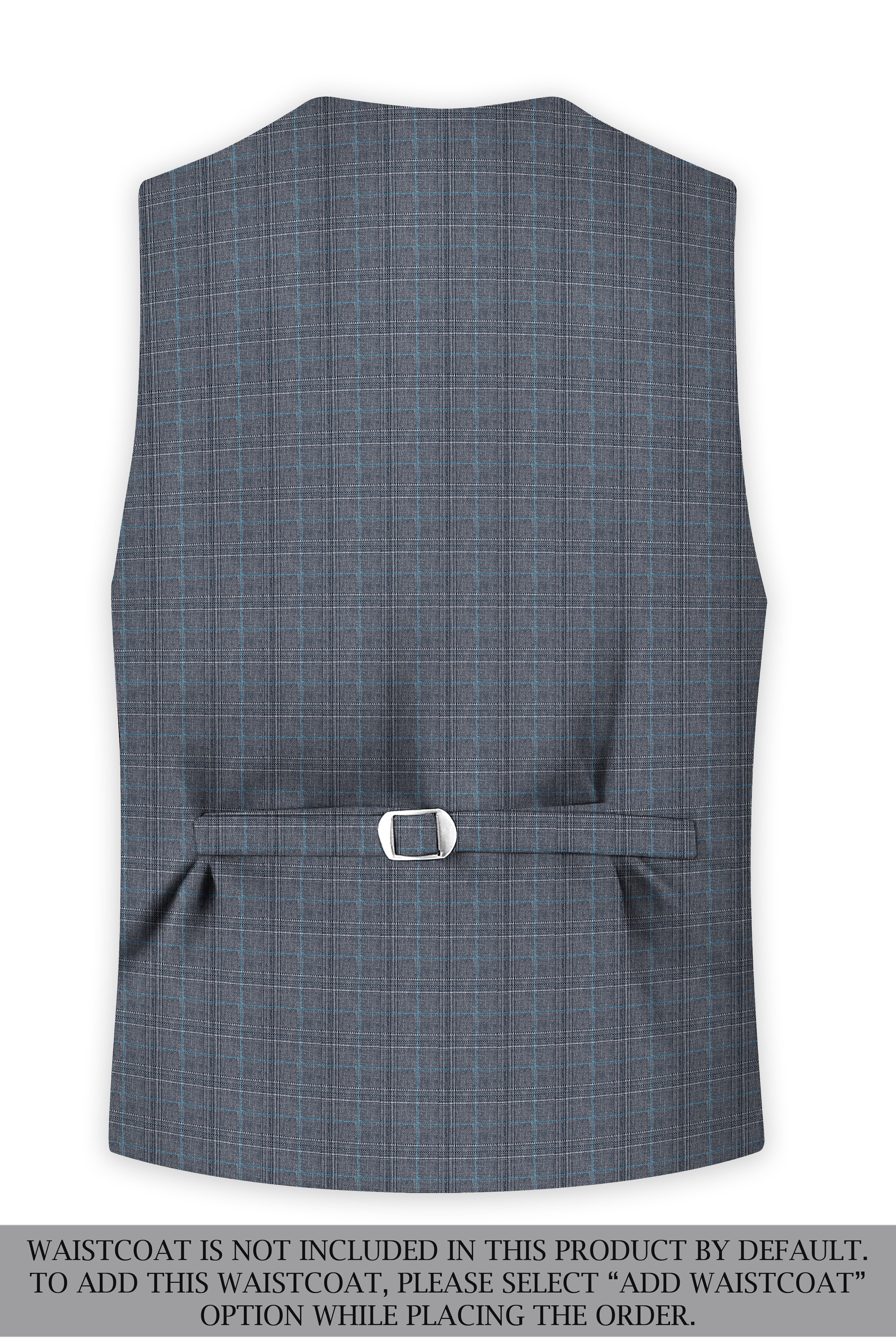 Mobster Grey Windowpane Premium Cotton Suit