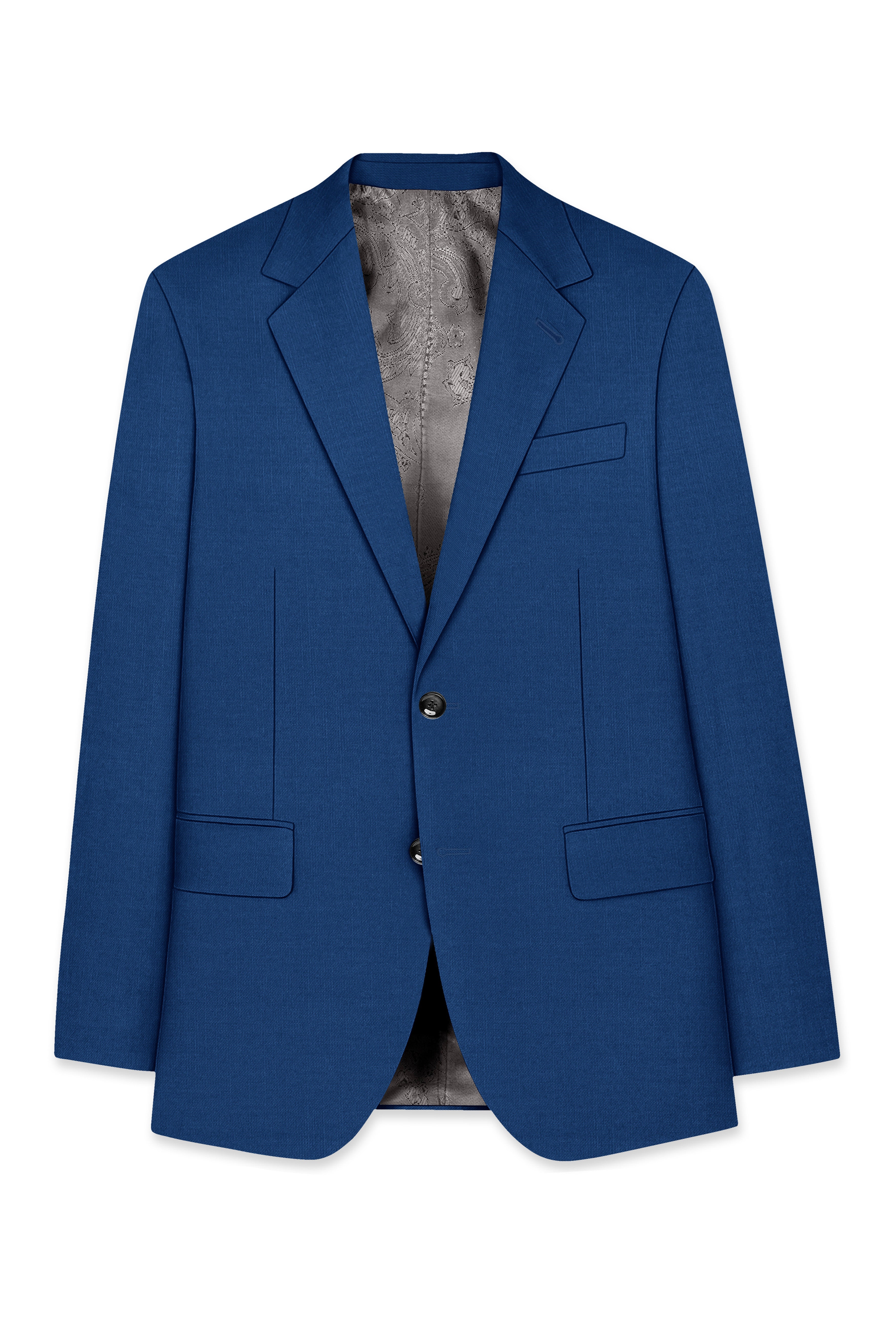 River Bed Blue Single Breasted Suit
