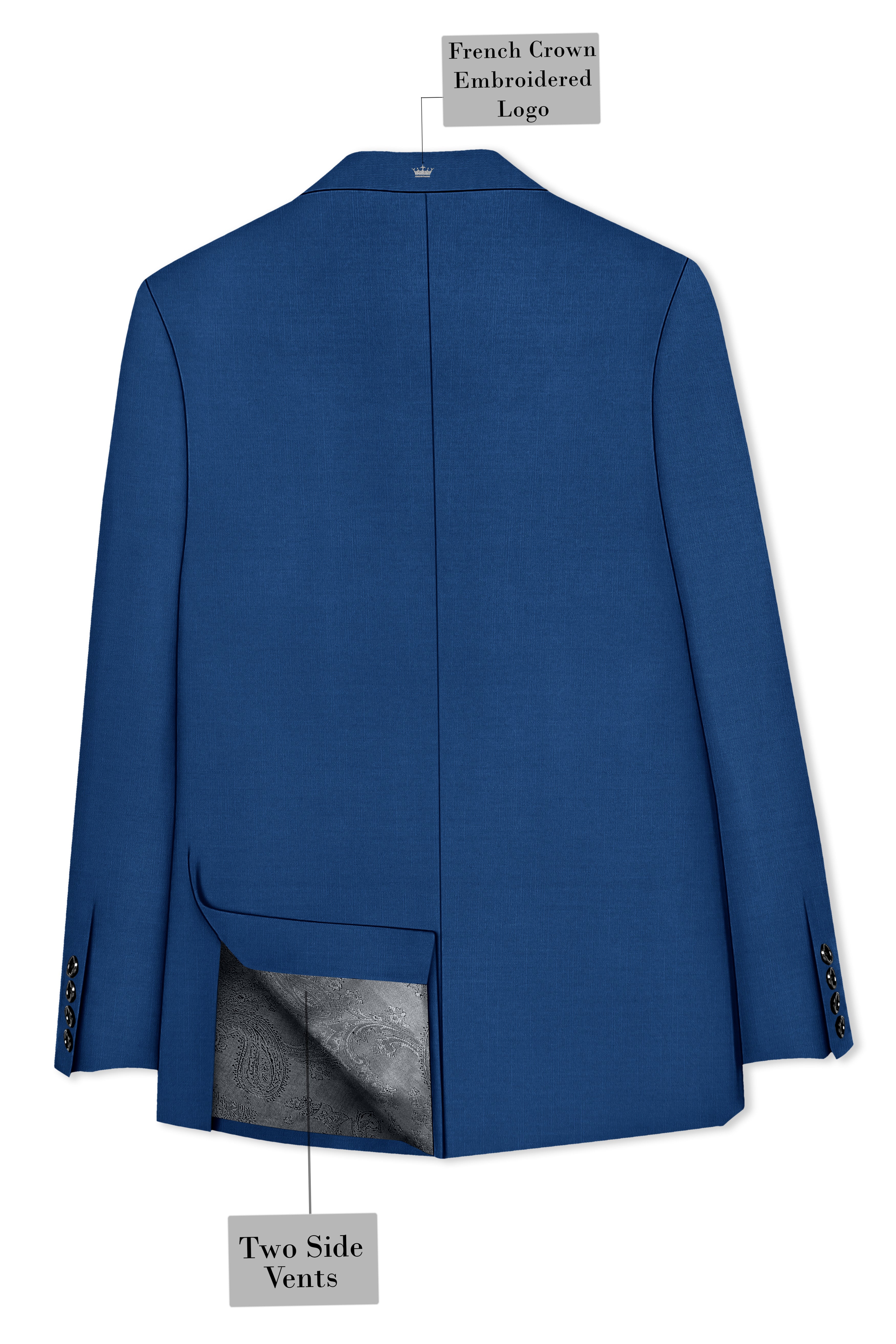 River Bed Blue Single Breasted Suit