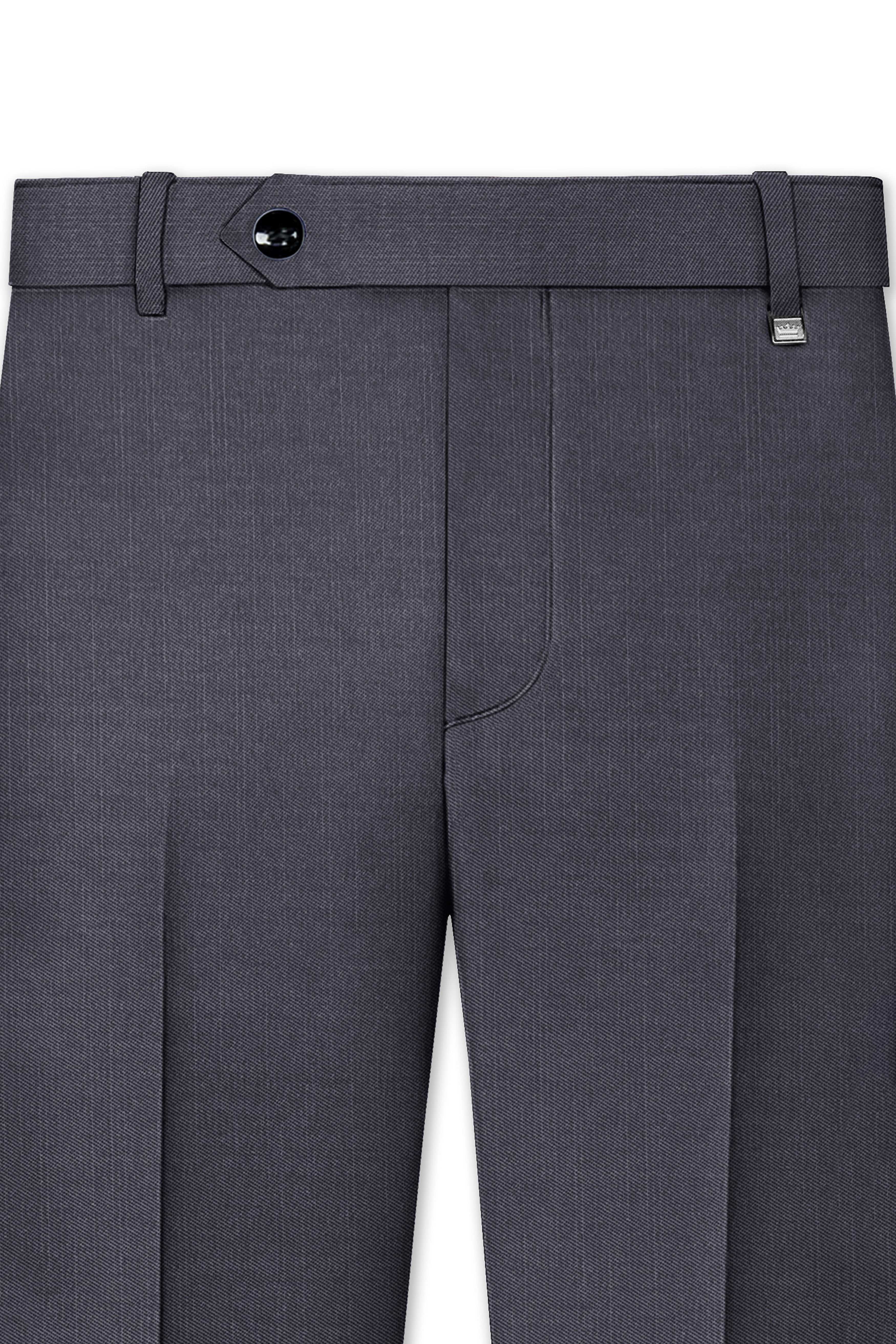 Vampire Gray Cross Placket Bandhgala Suit