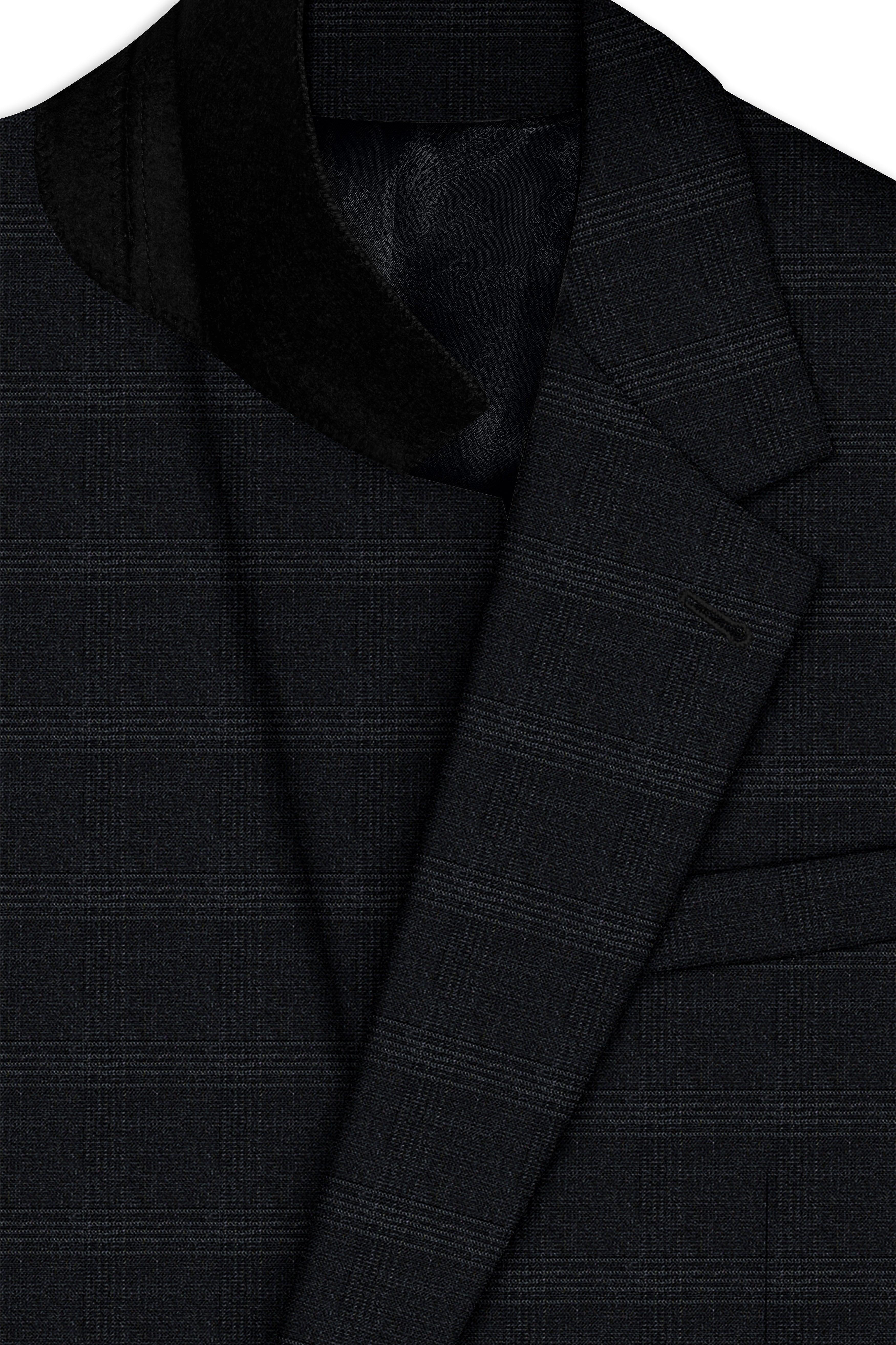 Thunder Black Plaid Single Breasted Suit