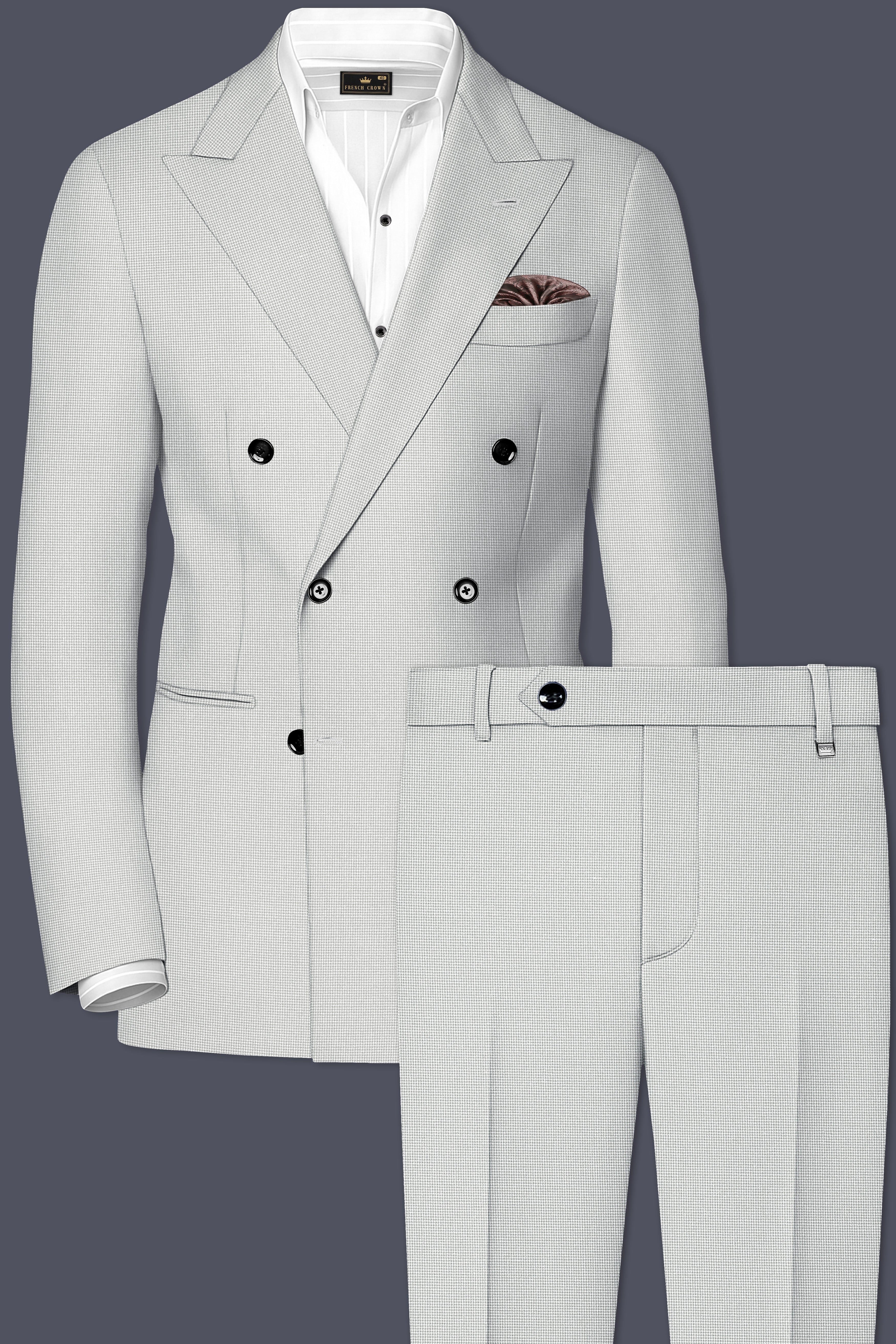 Pale Slate Gray Double Breasted Suit