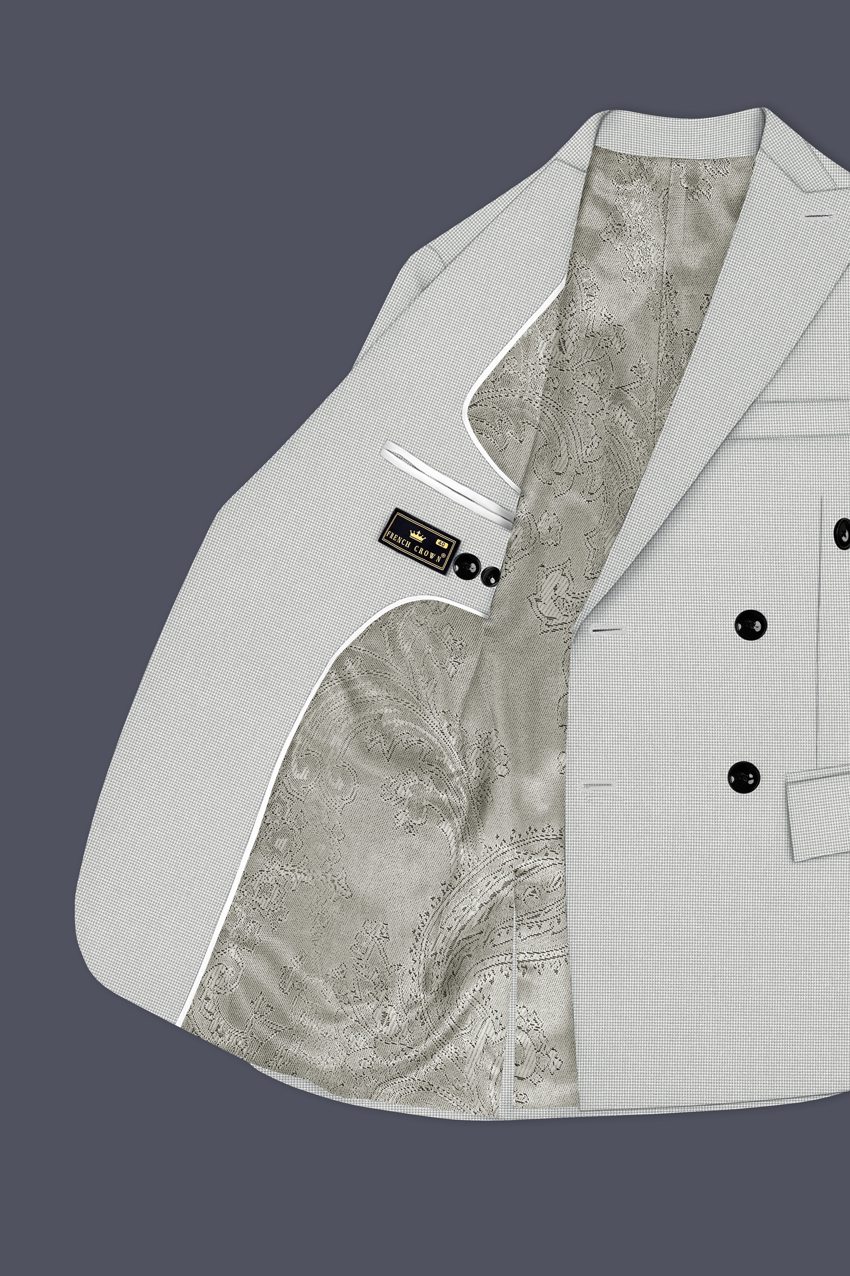 Pale Slate Gray Double Breasted Suit