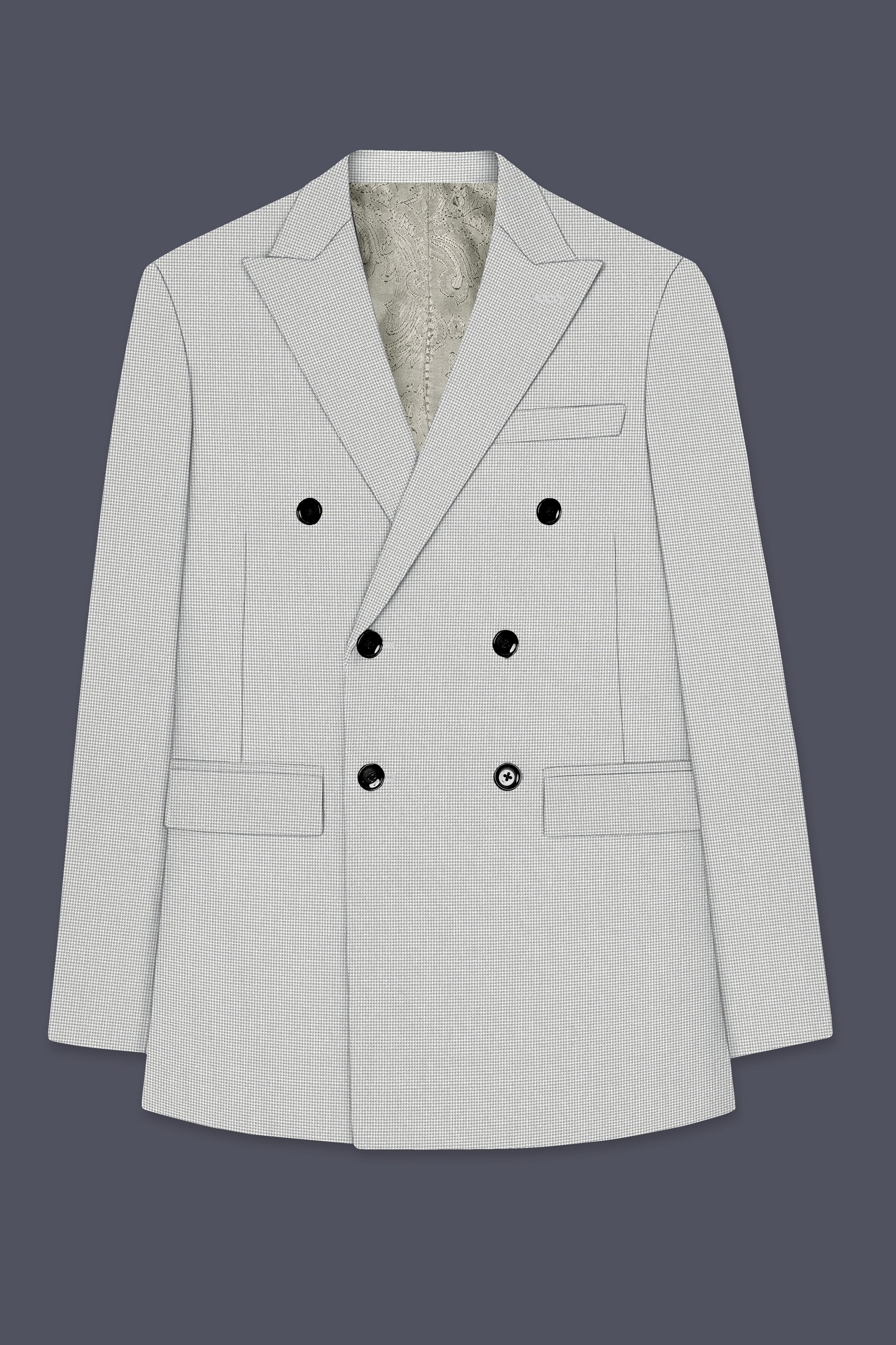 Pale Slate Gray Double Breasted Suit