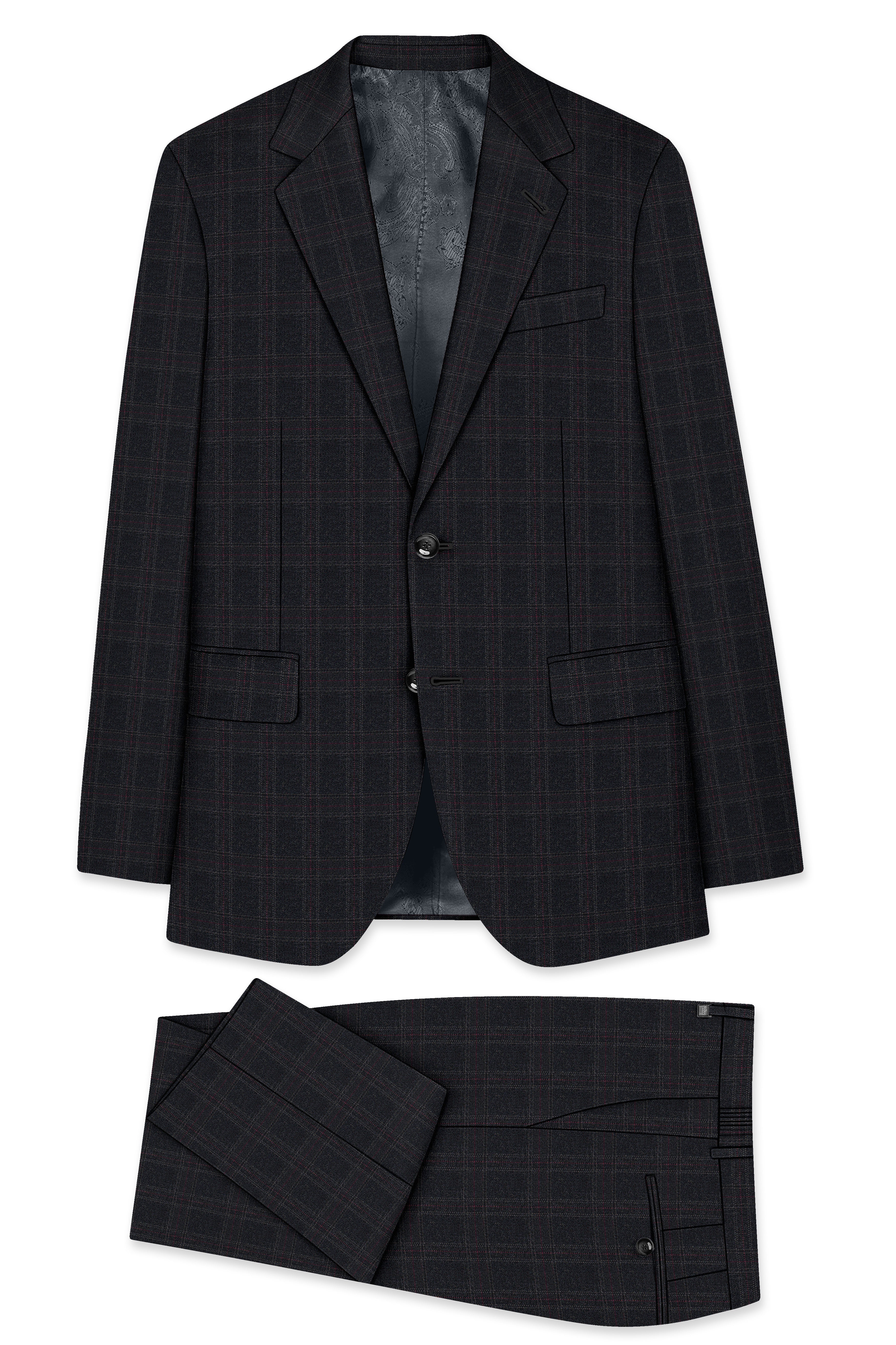 Nero Grey Subtle Plaid Single-Breasted Suit