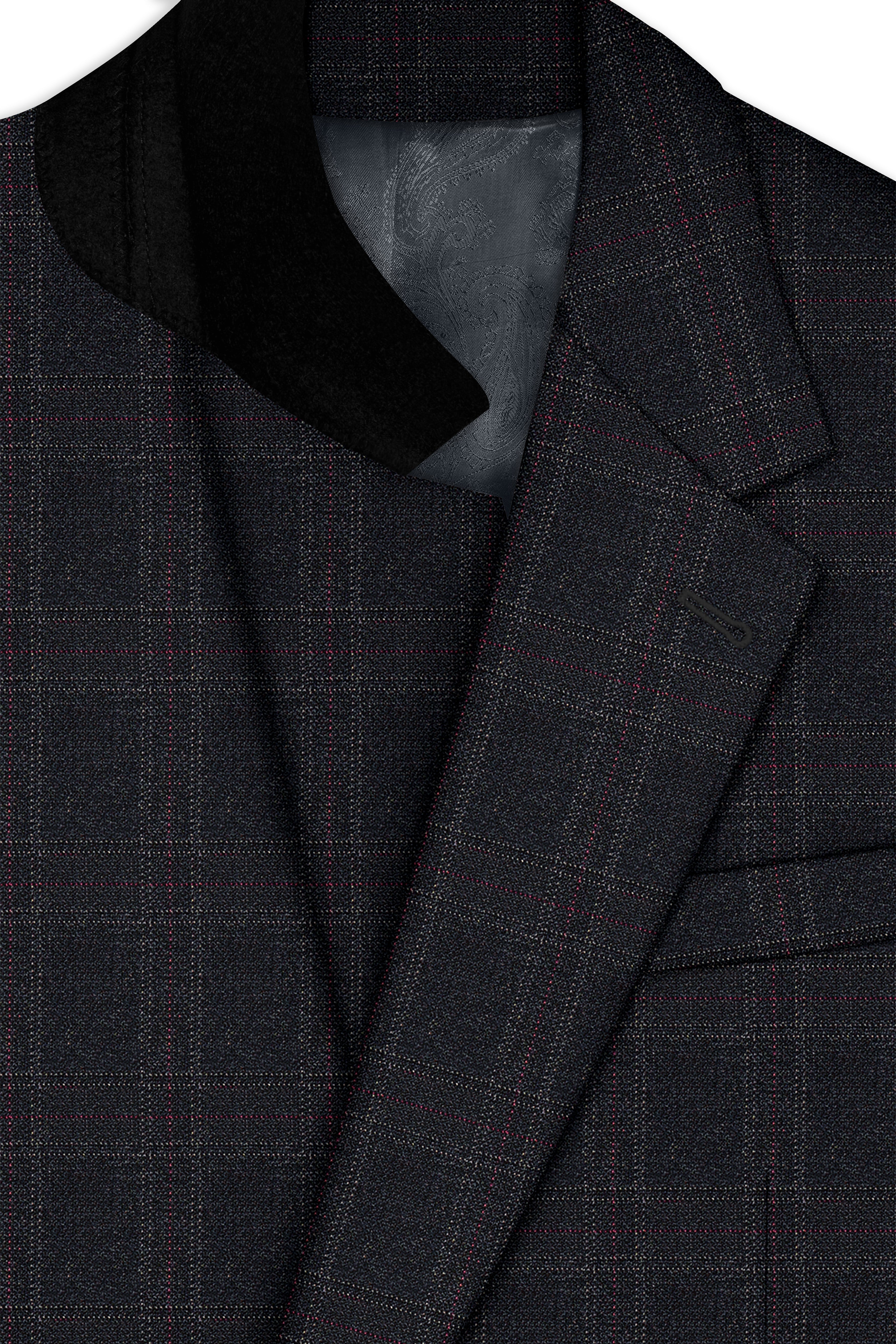 Nero Grey Subtle Plaid Single-Breasted Suit