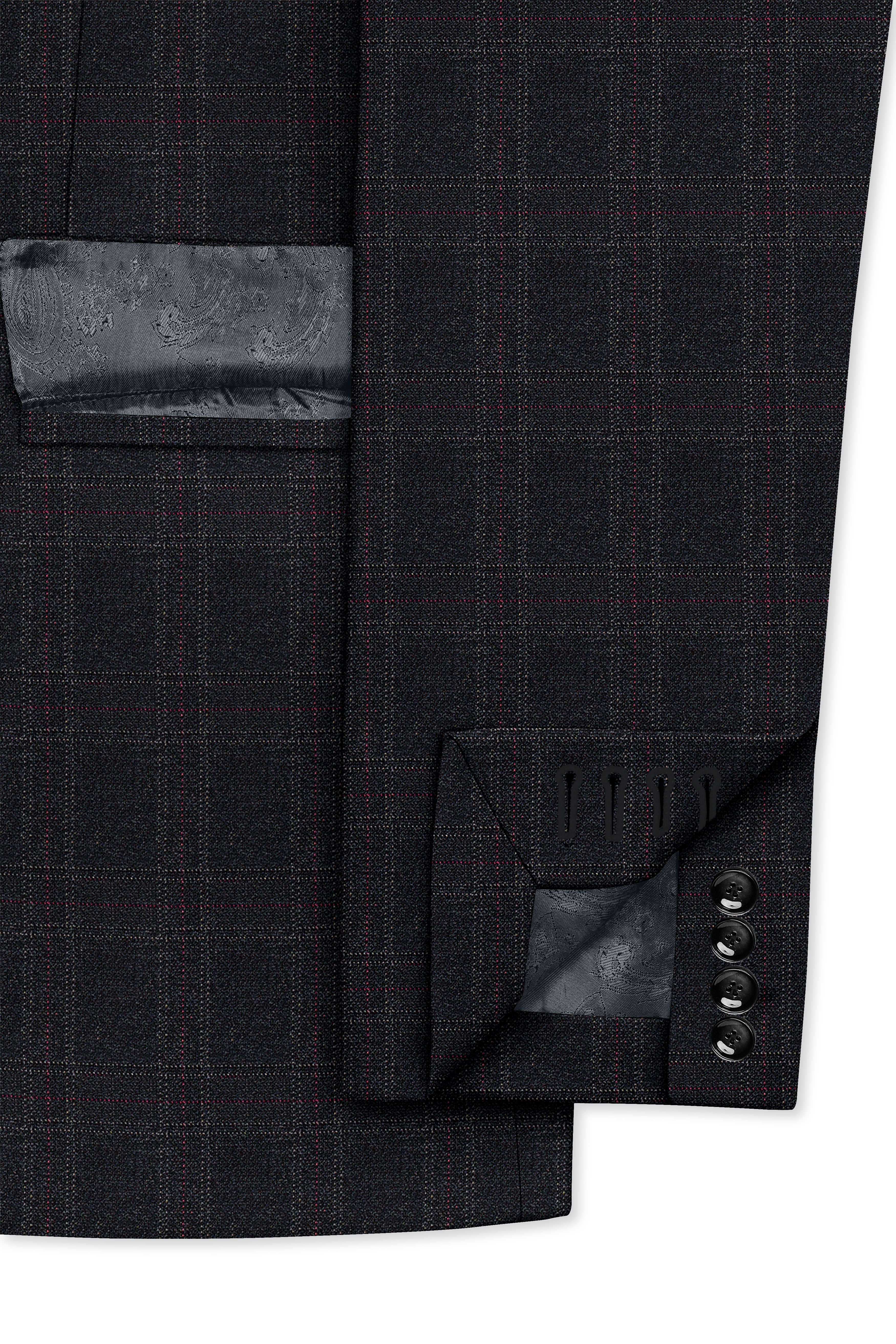 Nero Grey Subtle Plaid Single-Breasted Suit