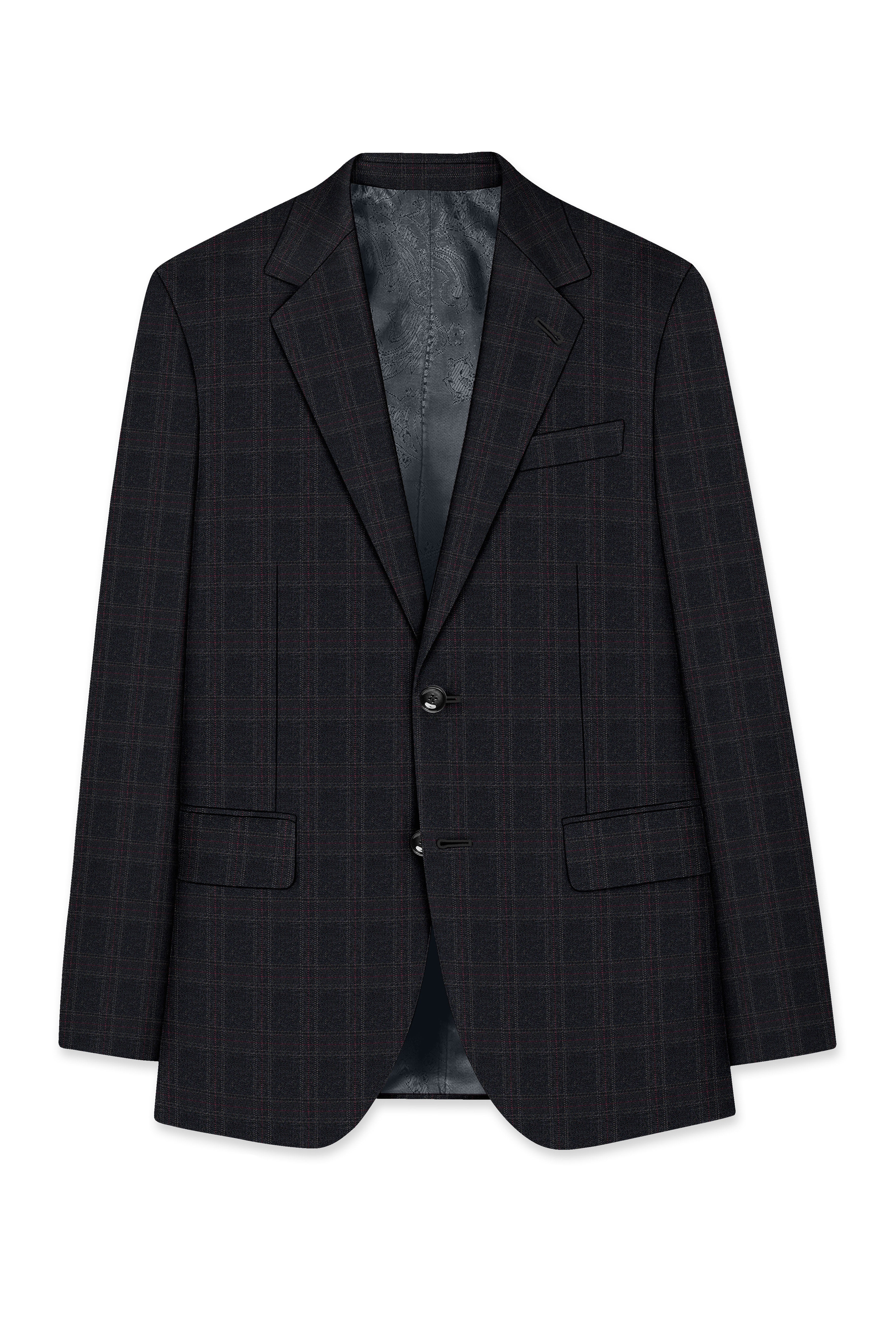 Nero Grey Subtle Plaid Single-Breasted Suit