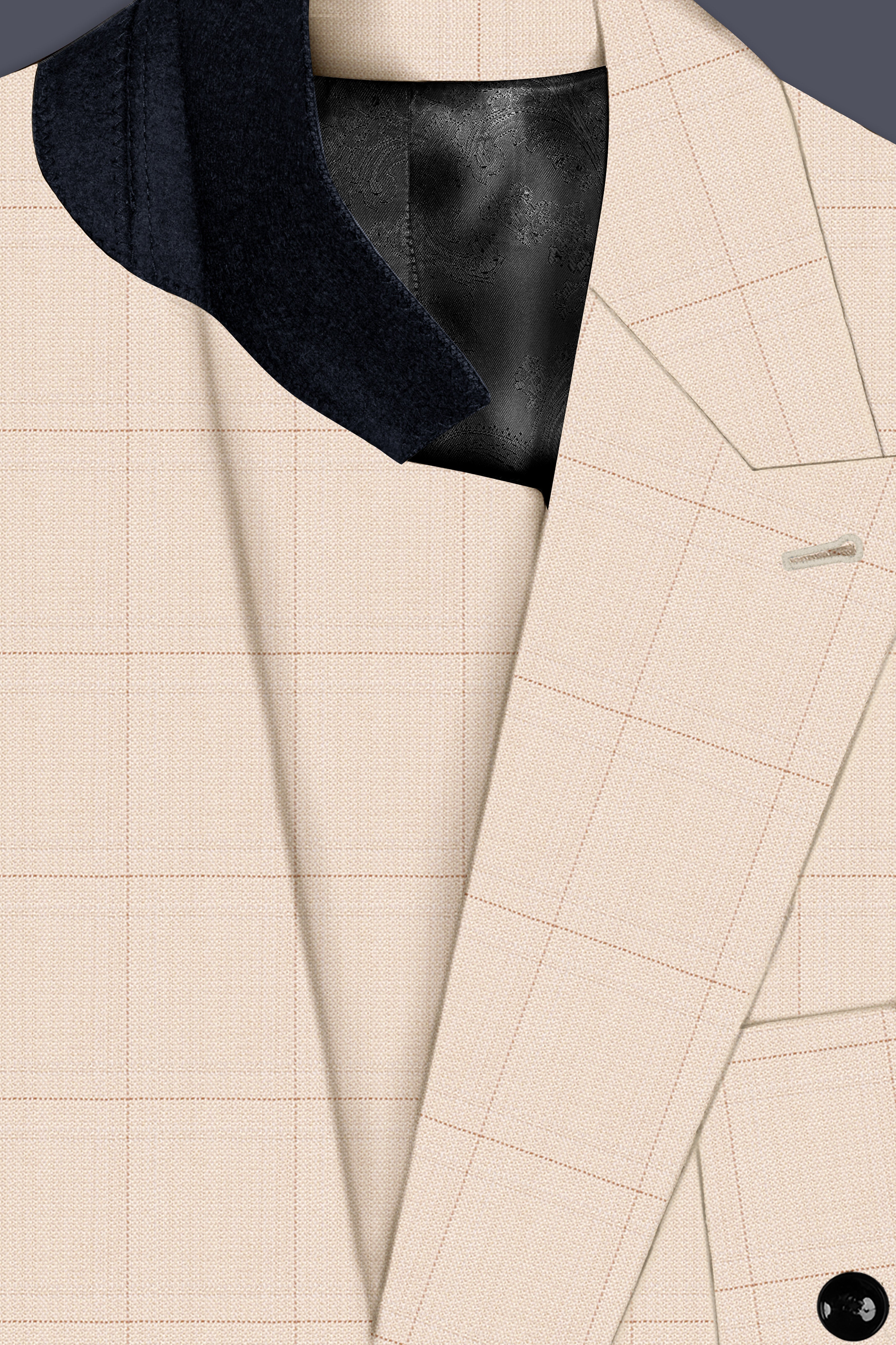 Bronco Cream Windowpane Double Breasted Sports Suit