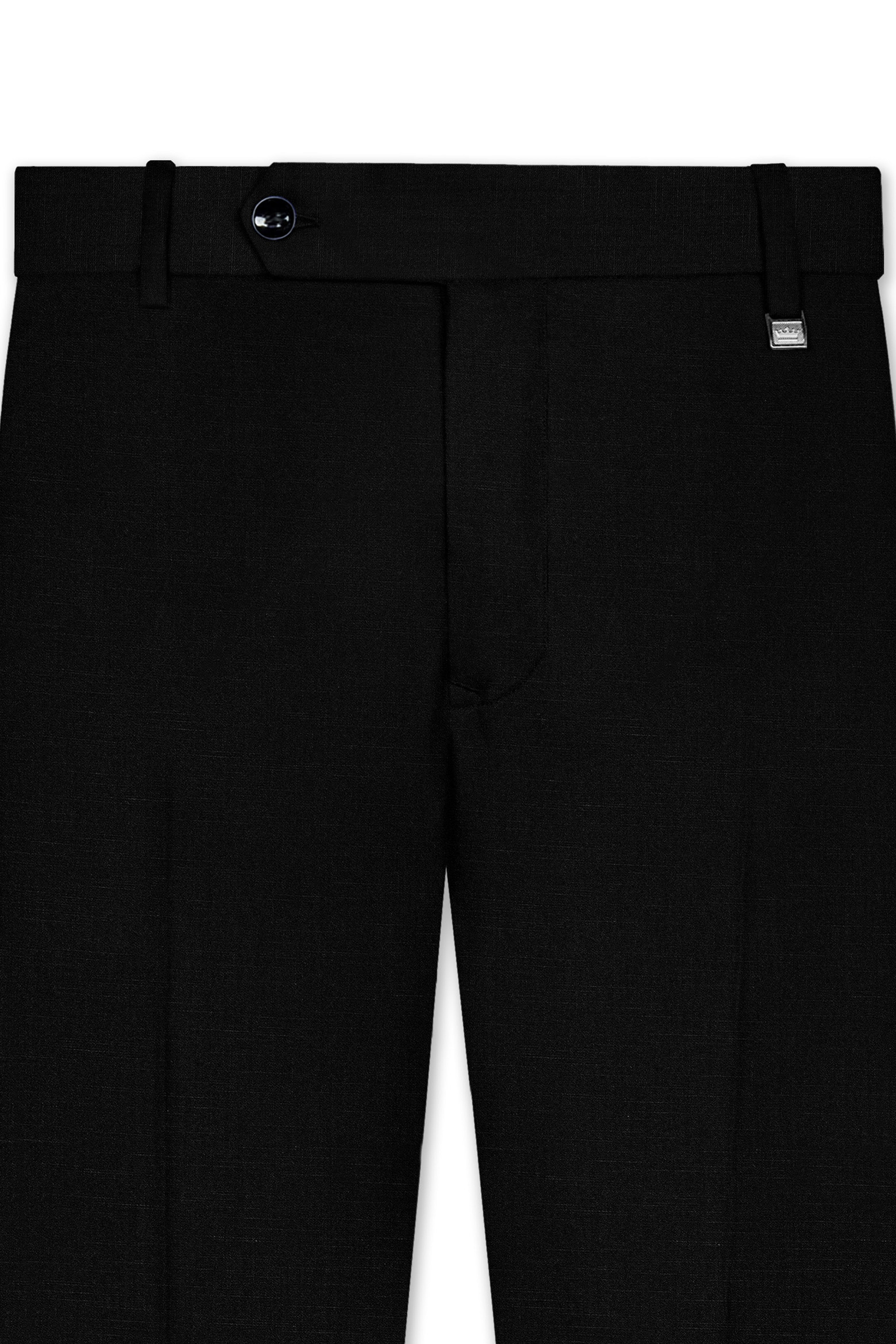 Jade Black Subtle Sheen with Dark Gray Stylish Lapel Designer Suit