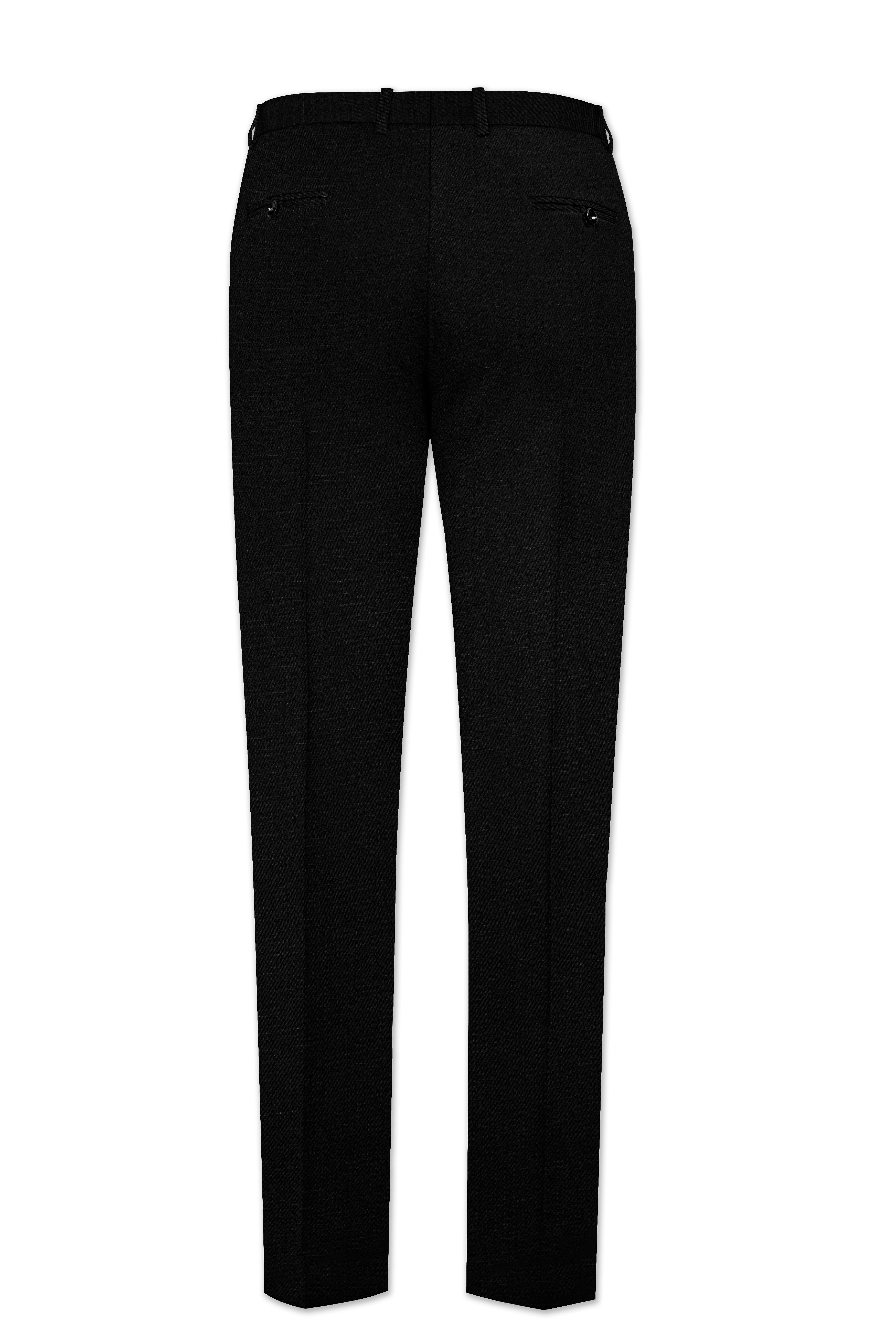 Jade Black Subtle Sheen with Dark Gray Stylish Lapel Designer Suit