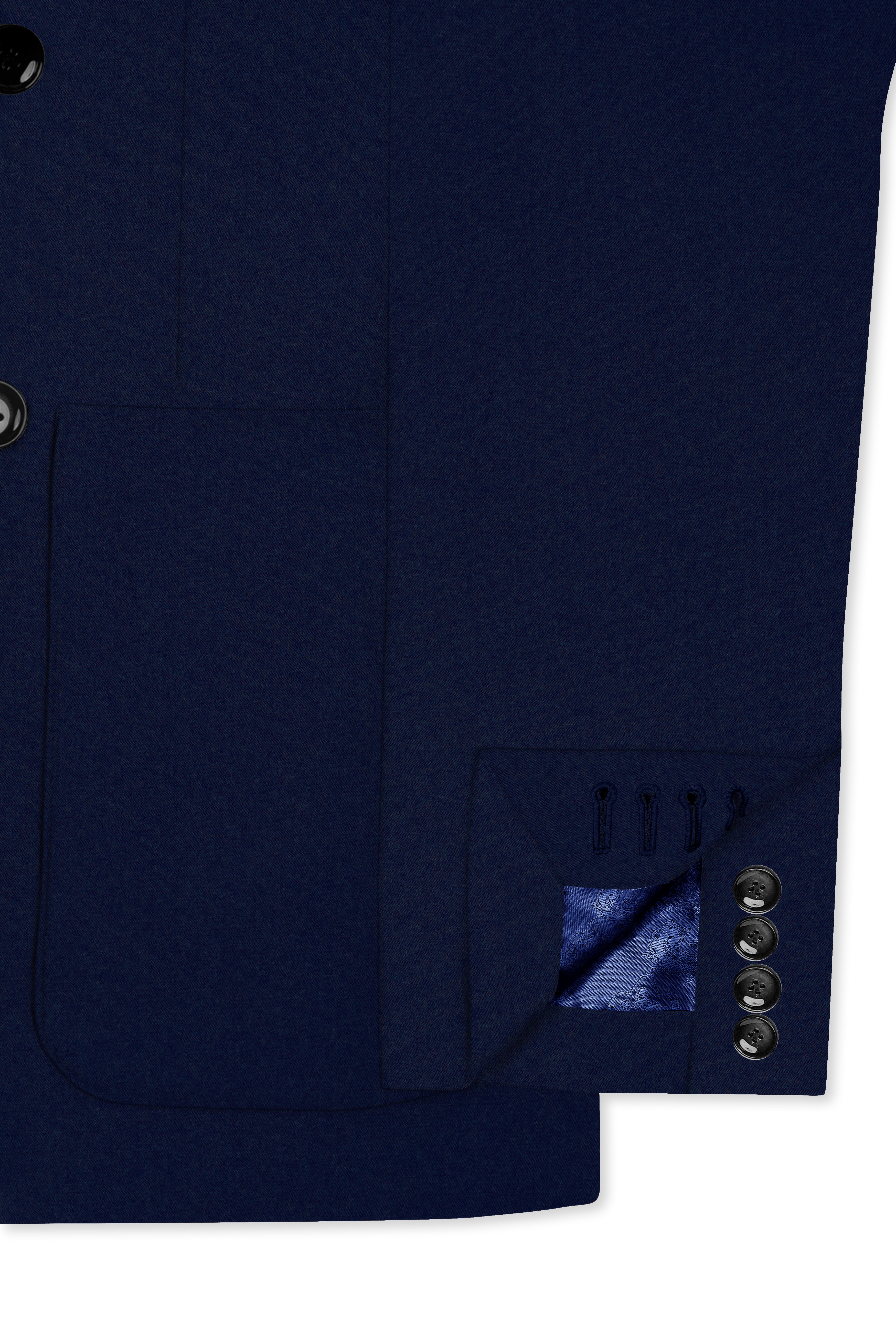 Baltic Navy Blue Wool Rich Double Breasted Sports Suit