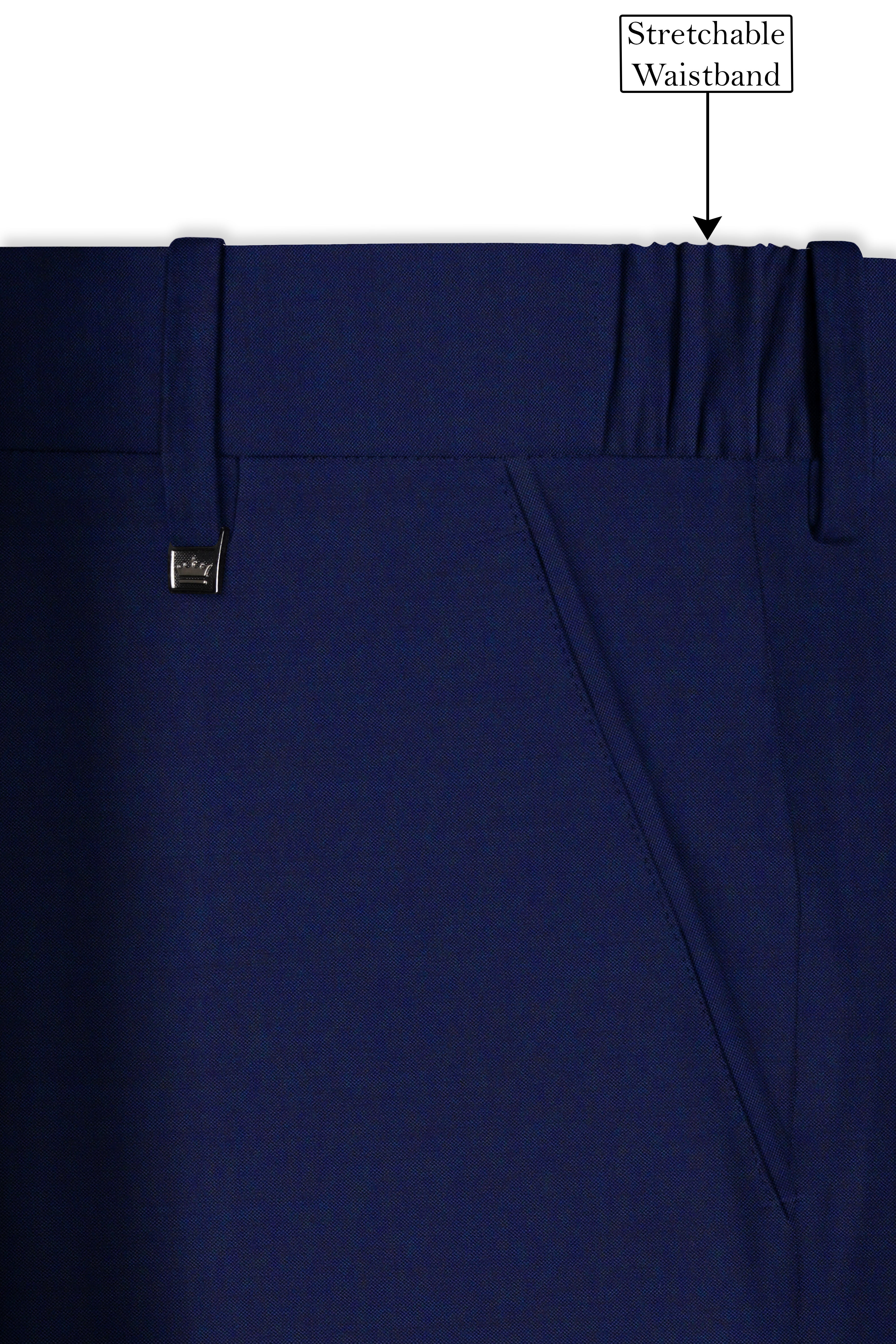 Gunmetal Blue Cross Placket Bandhgala Suit