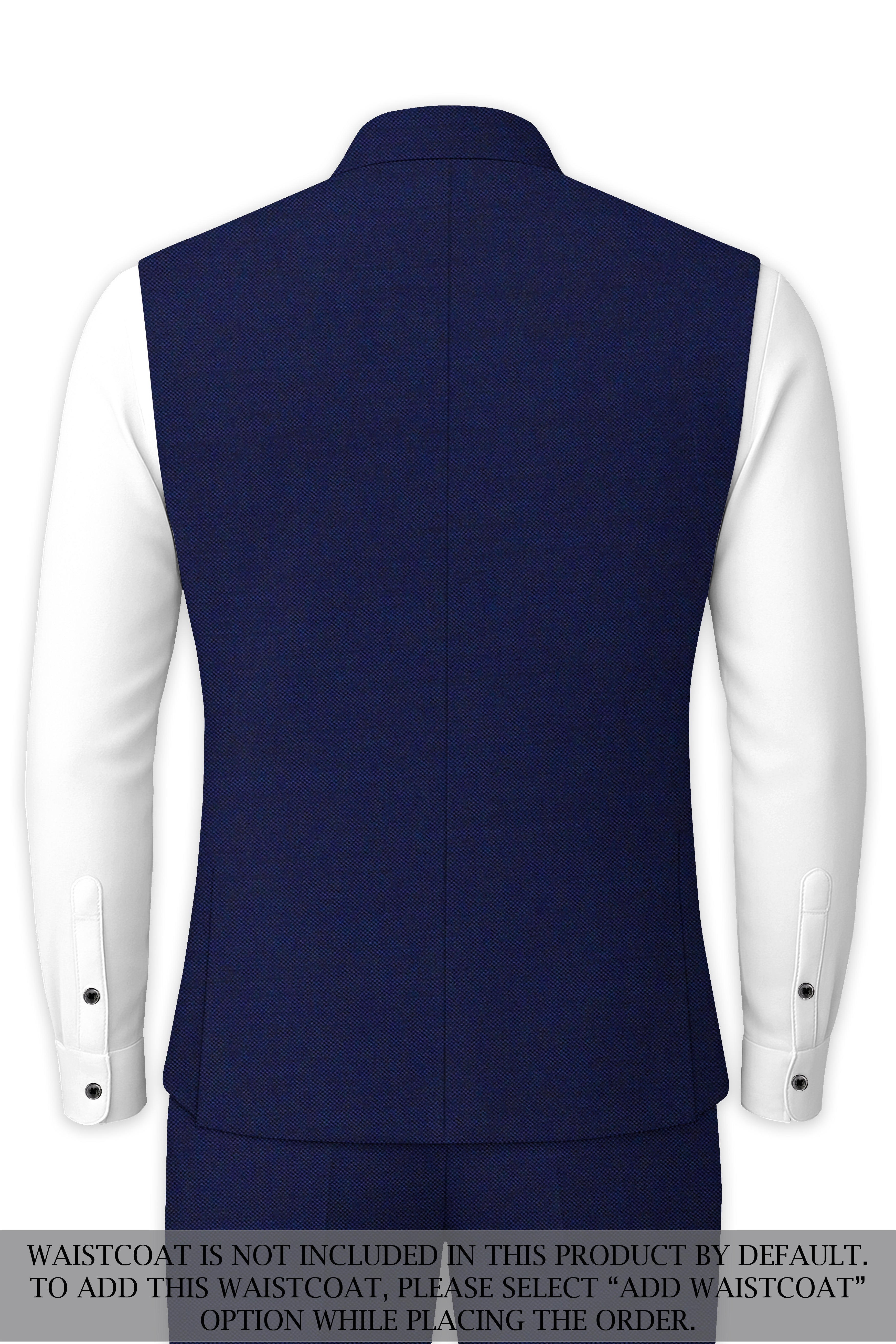 Gunmetal Blue Cross Placket Bandhgala Suit
