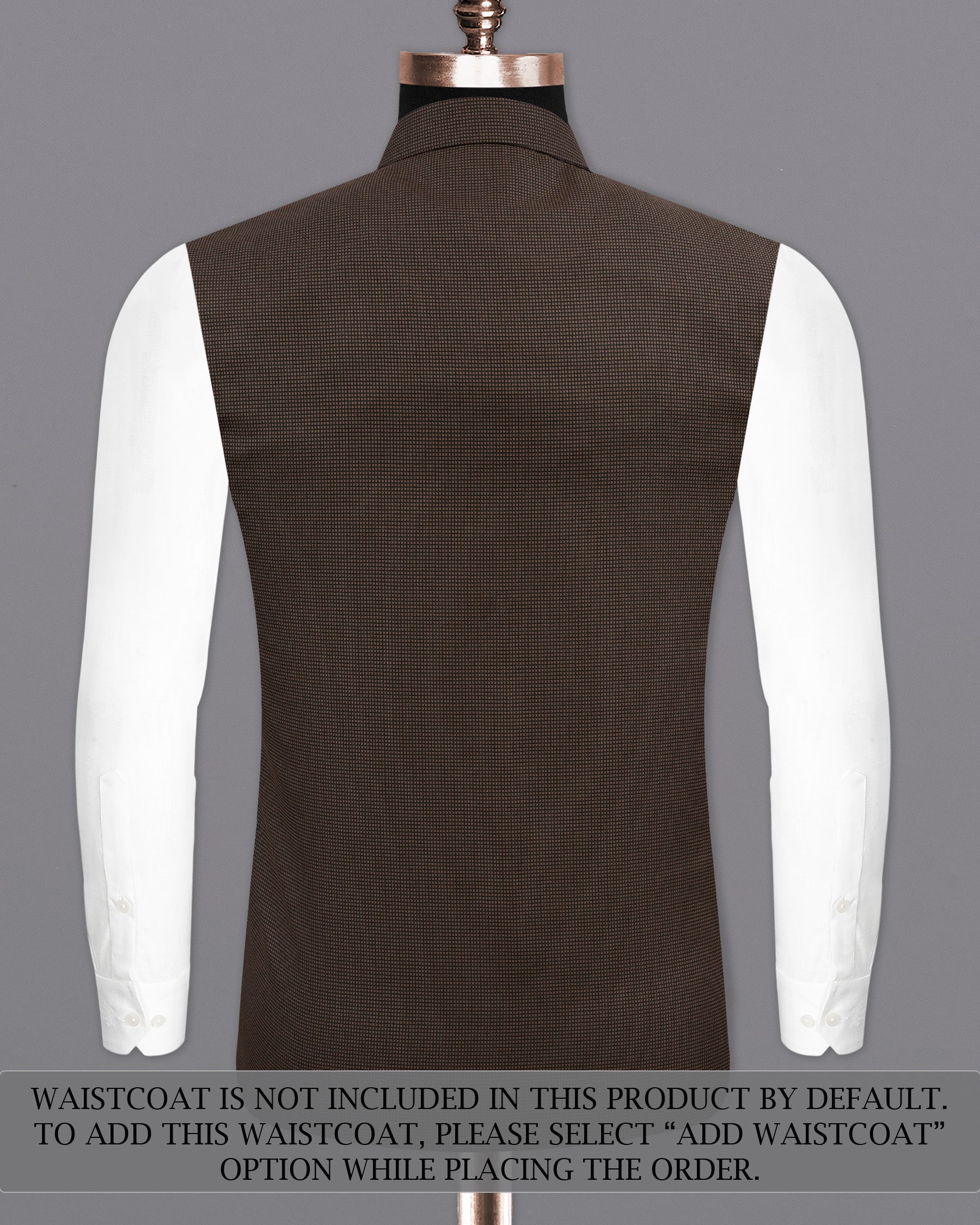 Eclipse Dark Brown Cross Placket Bandhgala Suit