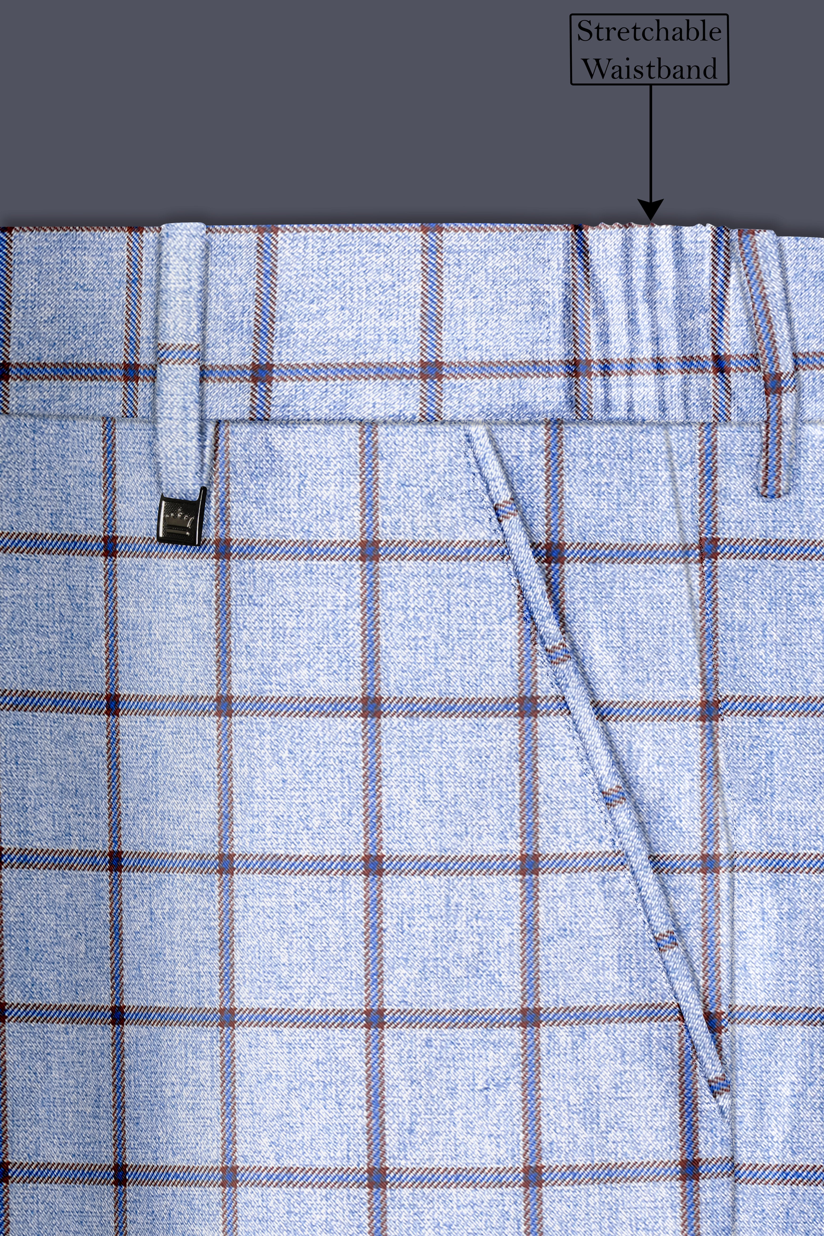 Spun Pearl Gray Checkered Bandhgala Suit