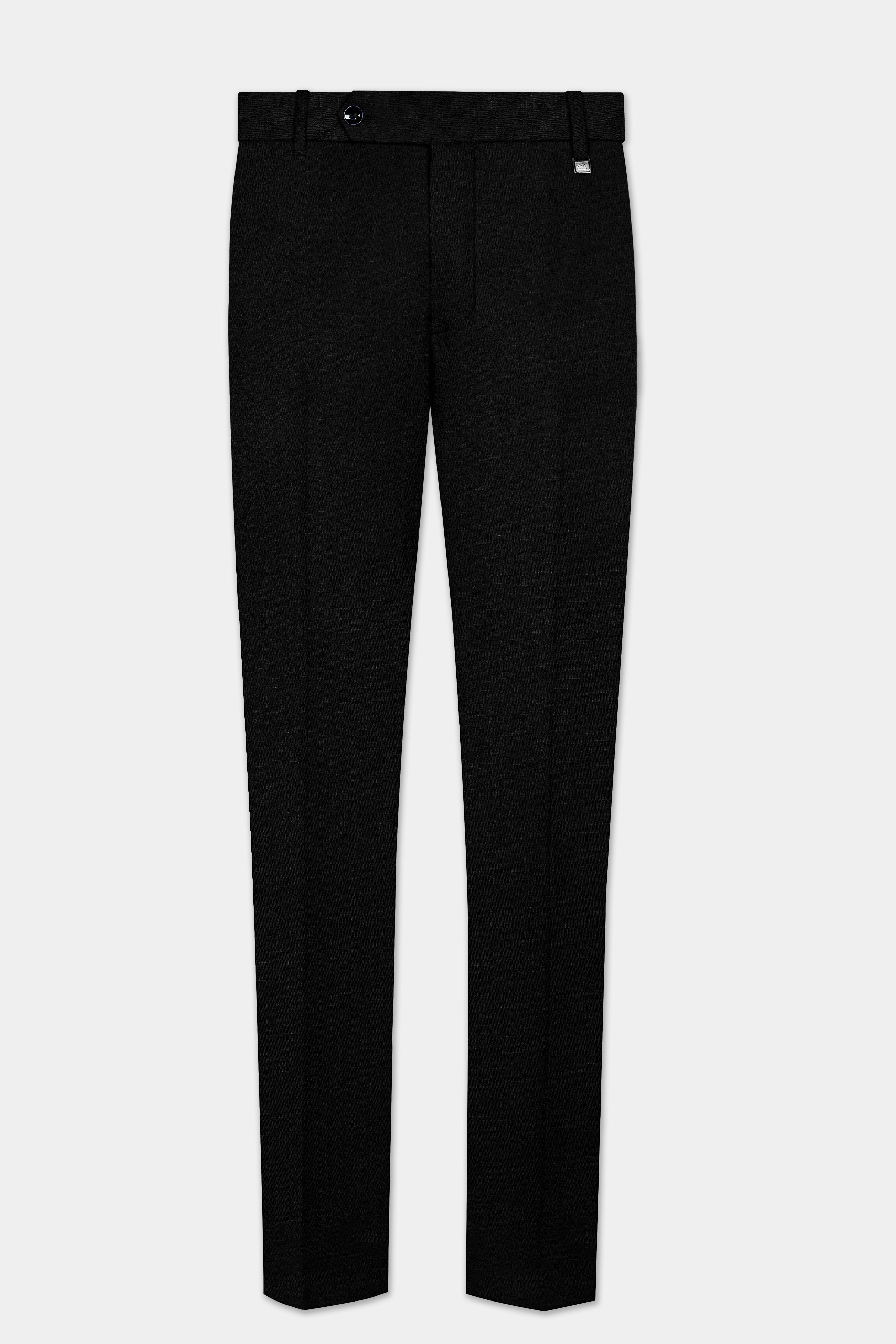 Jade Black Stretchable Subtle Sheen Slight Stretch Performance Suit