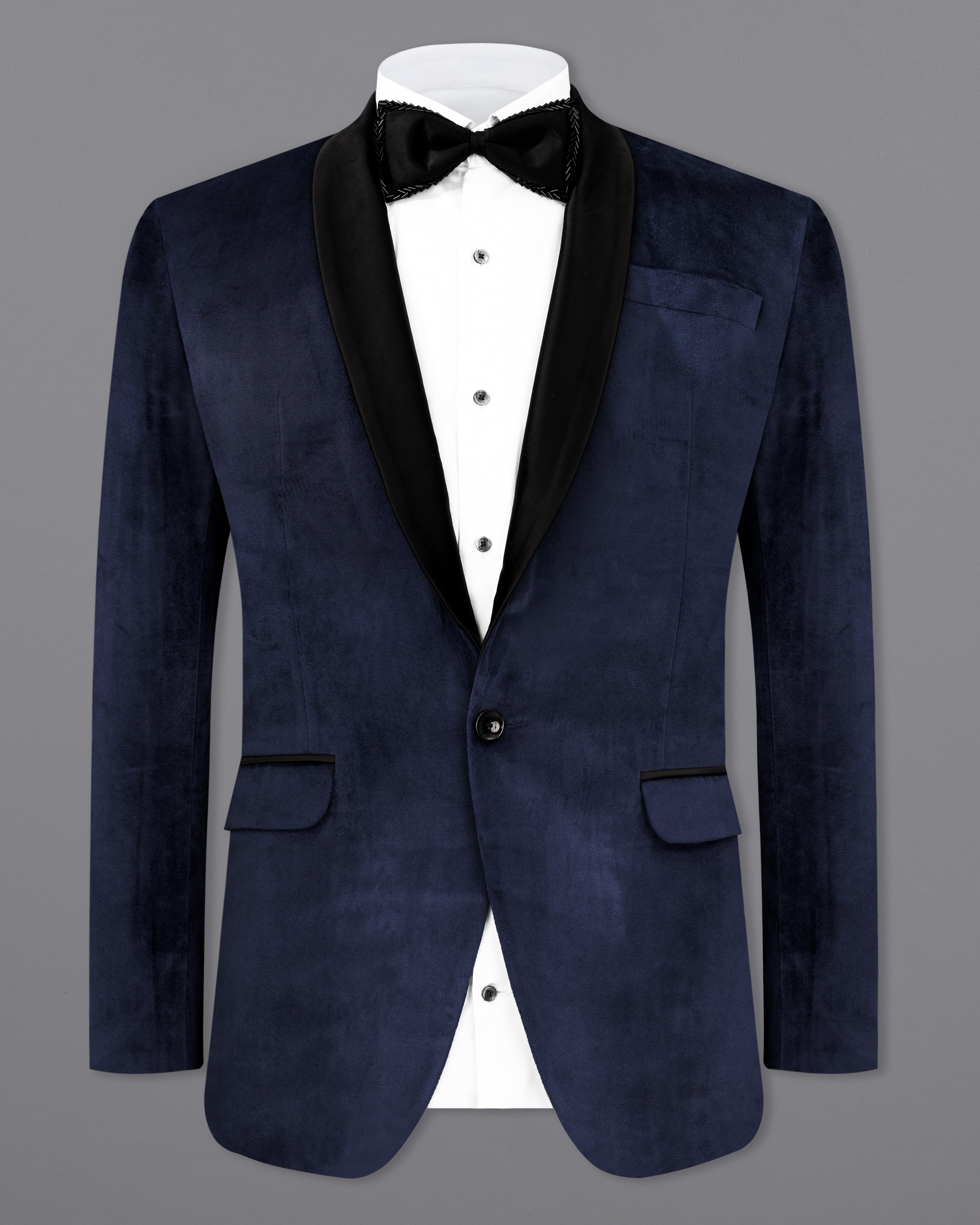Thunder Blue Velvet Tuxedo Designer Suit