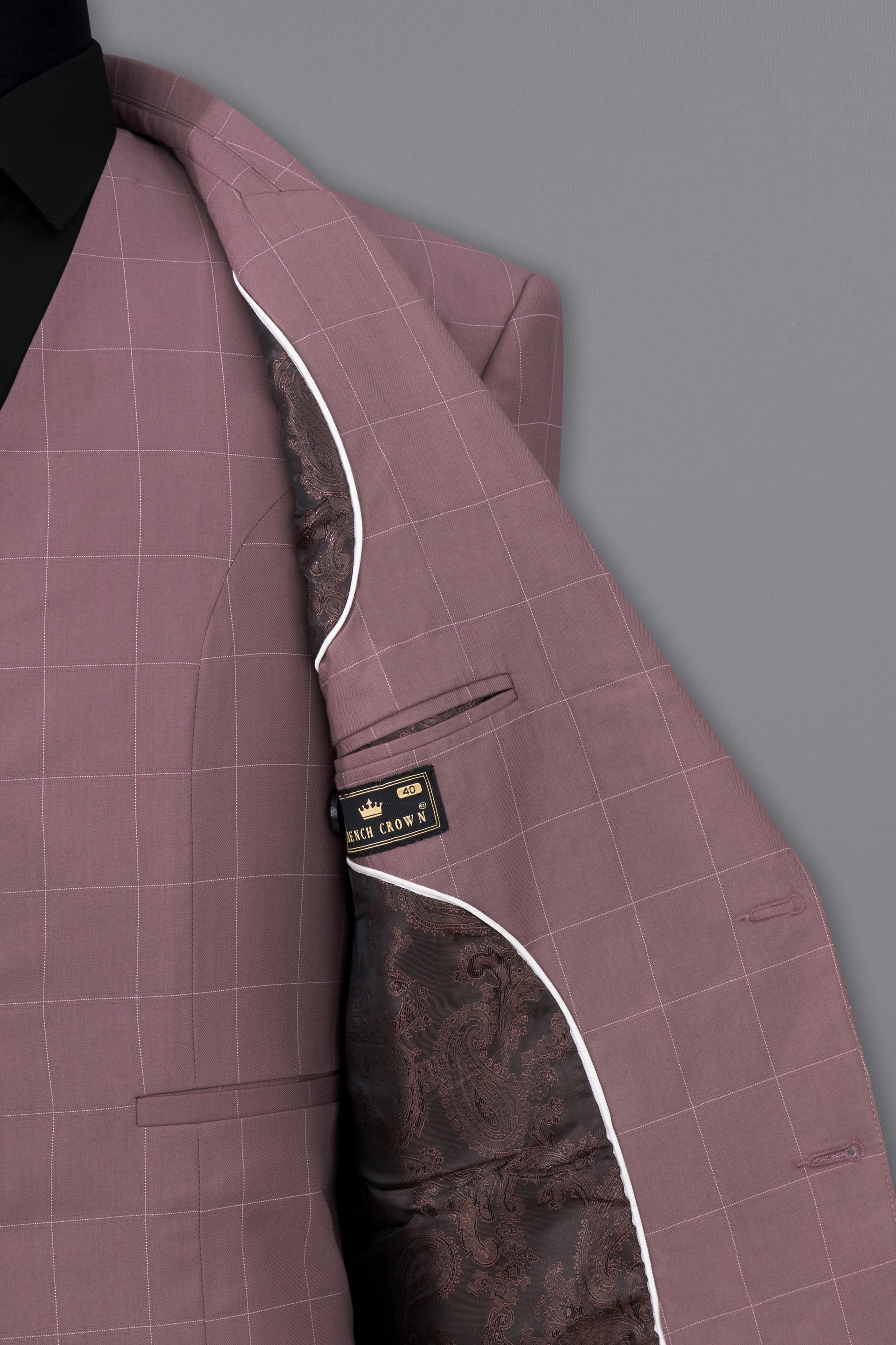Falcon Pink Windowpane Single Breasted Suit