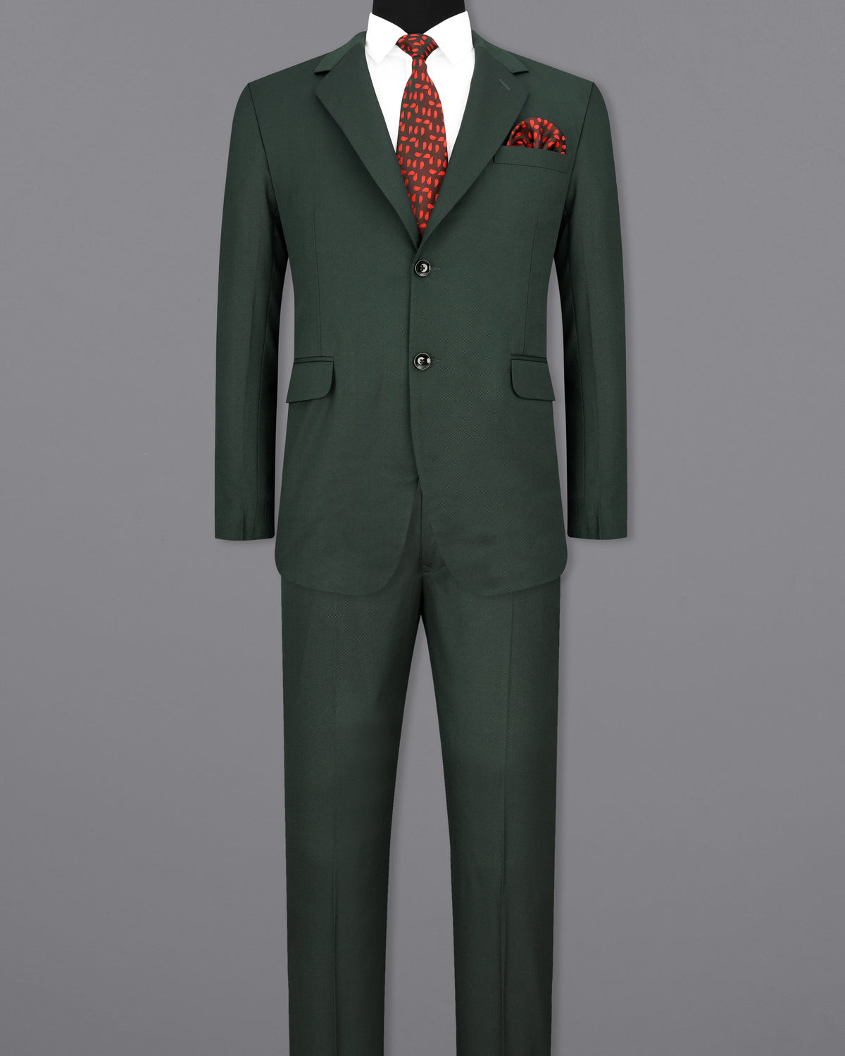 Heavy Metal Dark Green Single Breasted Suit
