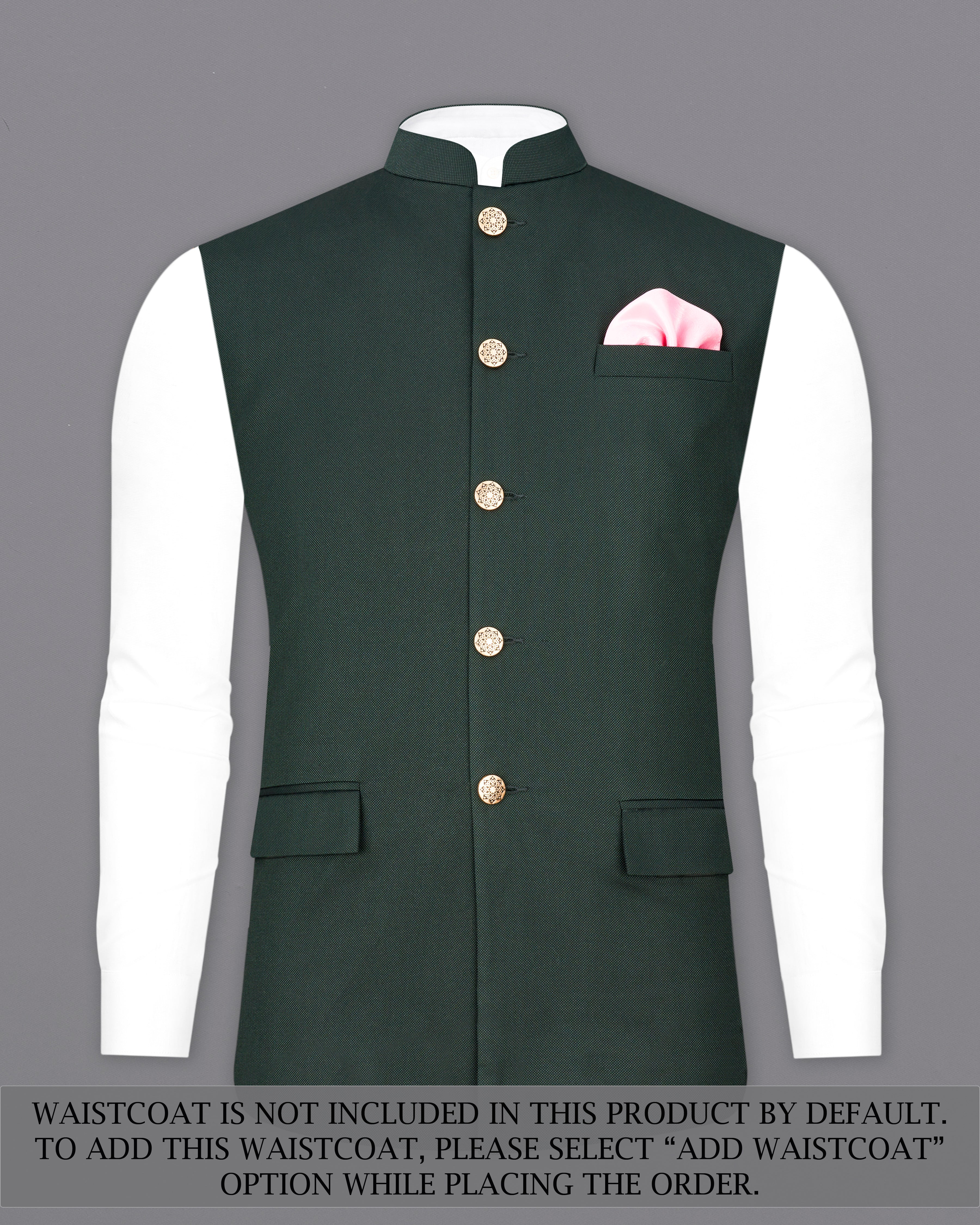 Heavy Metal Green Bandhgala Suit