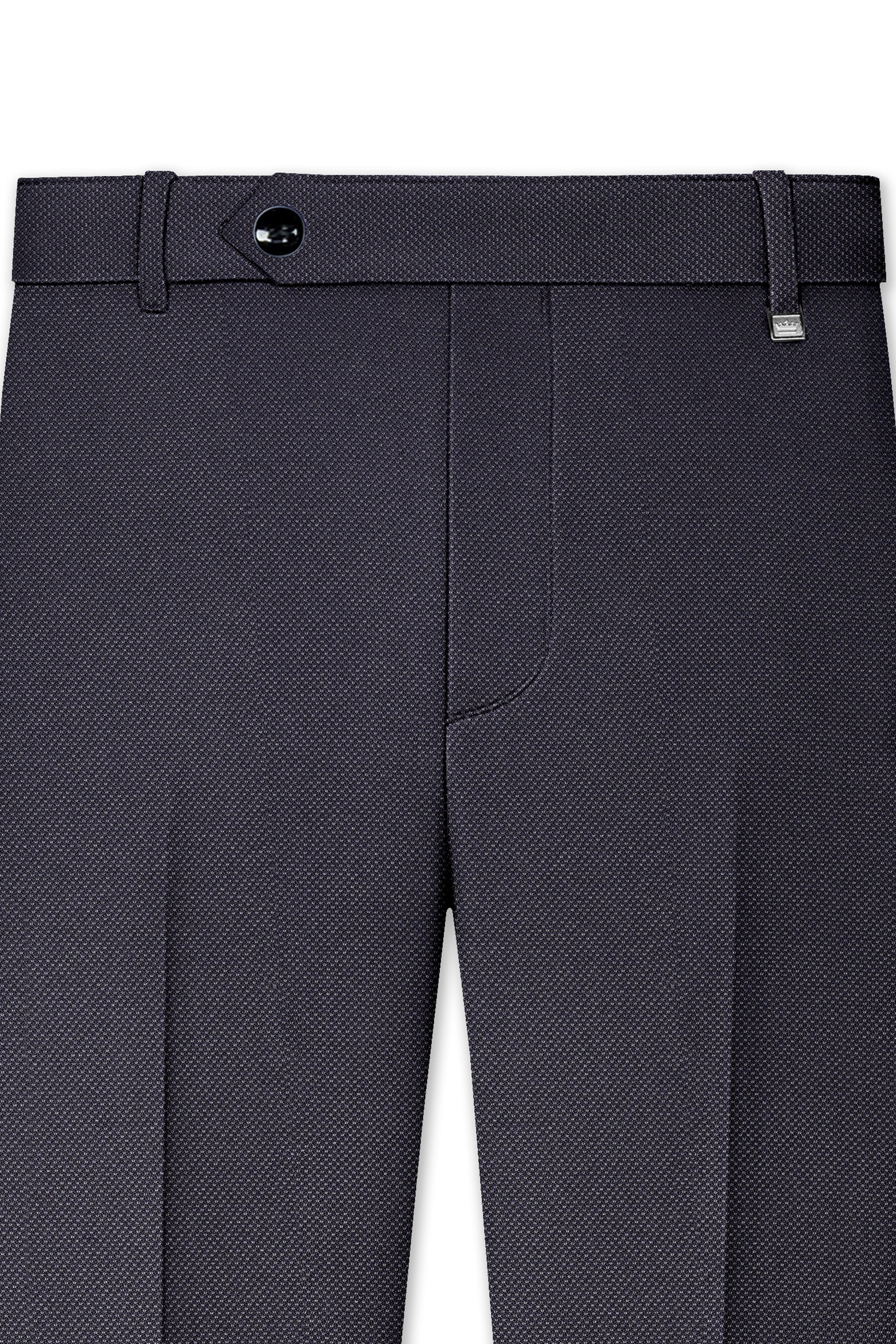 Fuscous Gray Cross Placket Bandhgala Suit