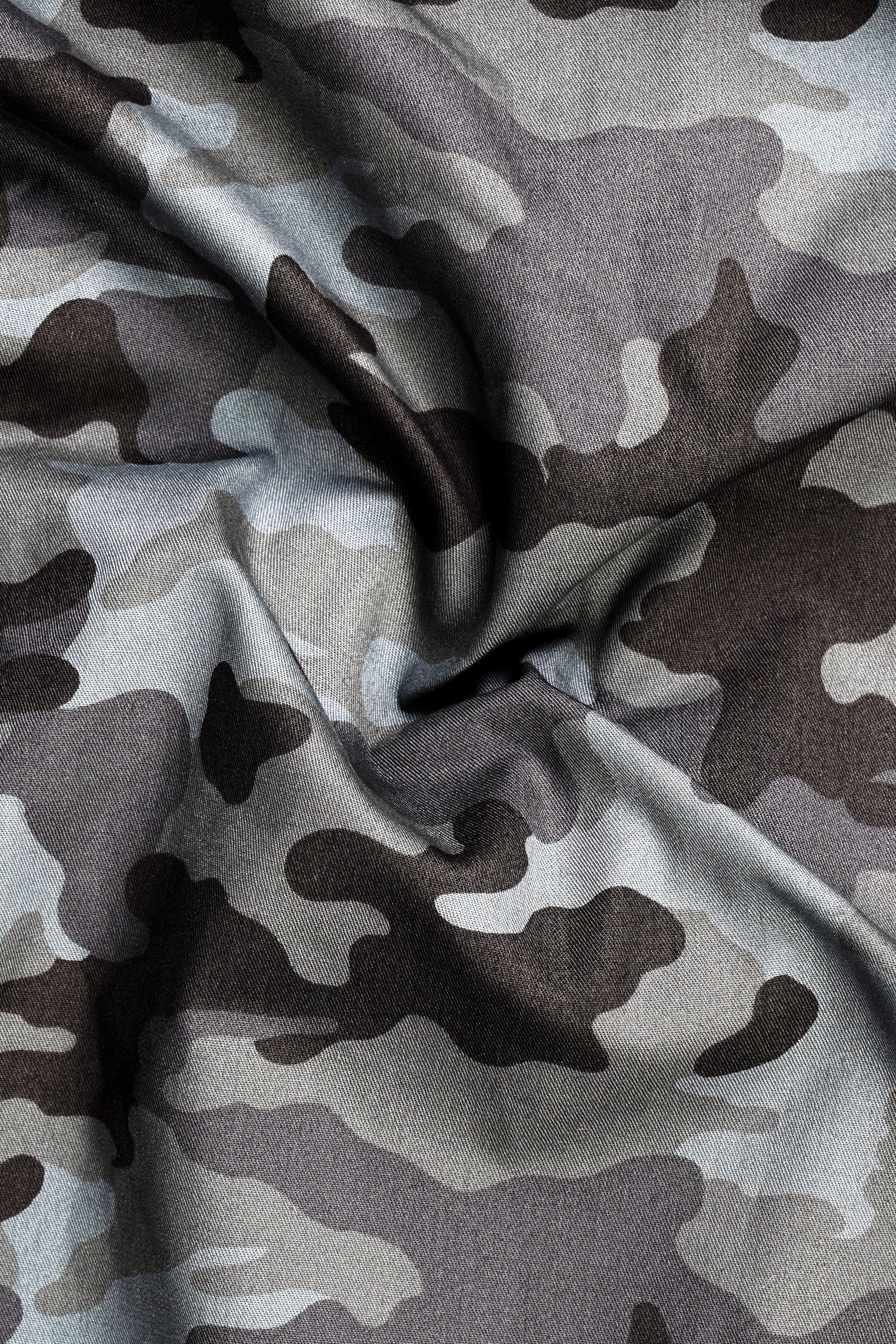 Gravel Gray with Iridium Brown Camouflage Premium Cotton Designer Sports Suit