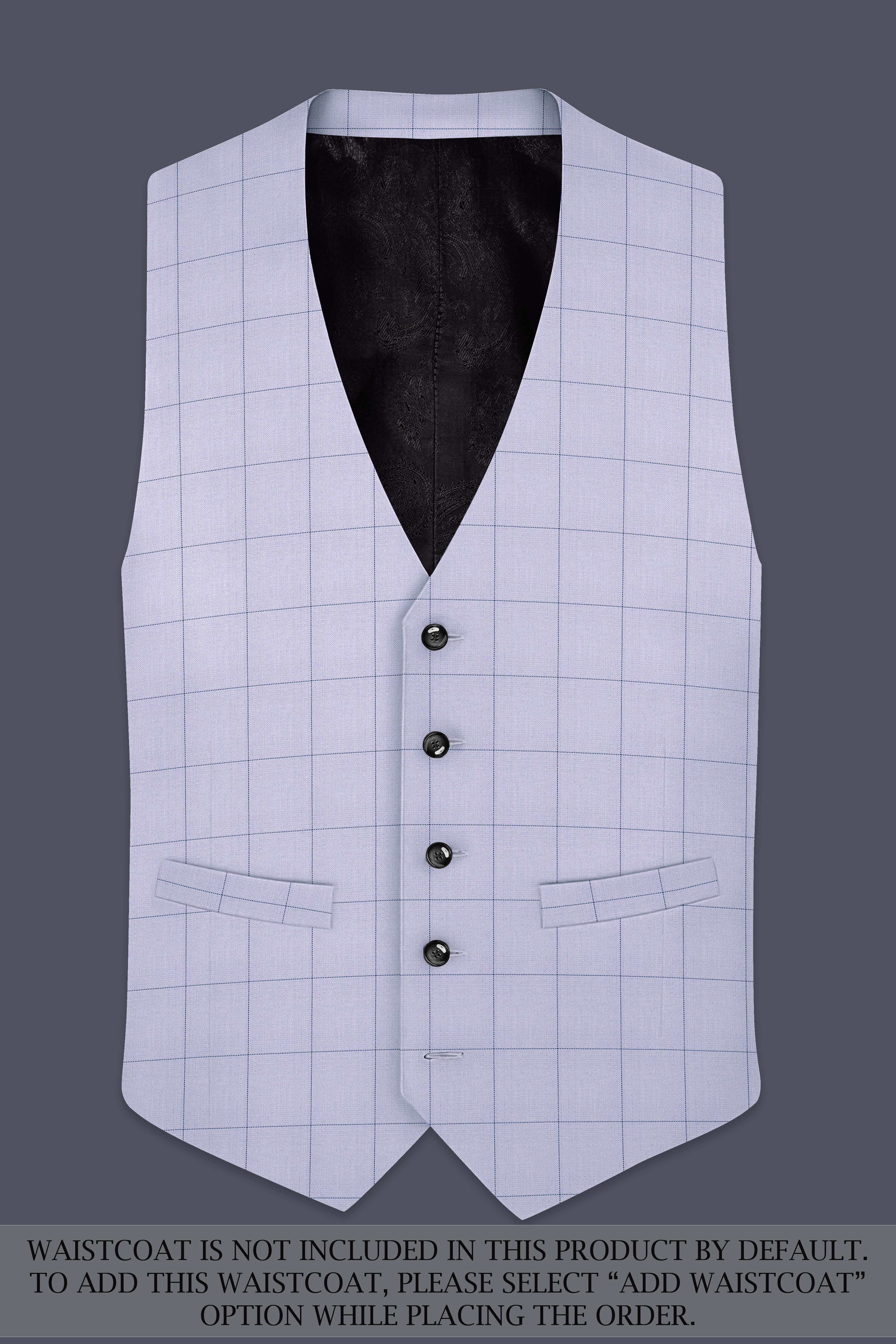 Regent Gray Windowpane Single Breasted Suit