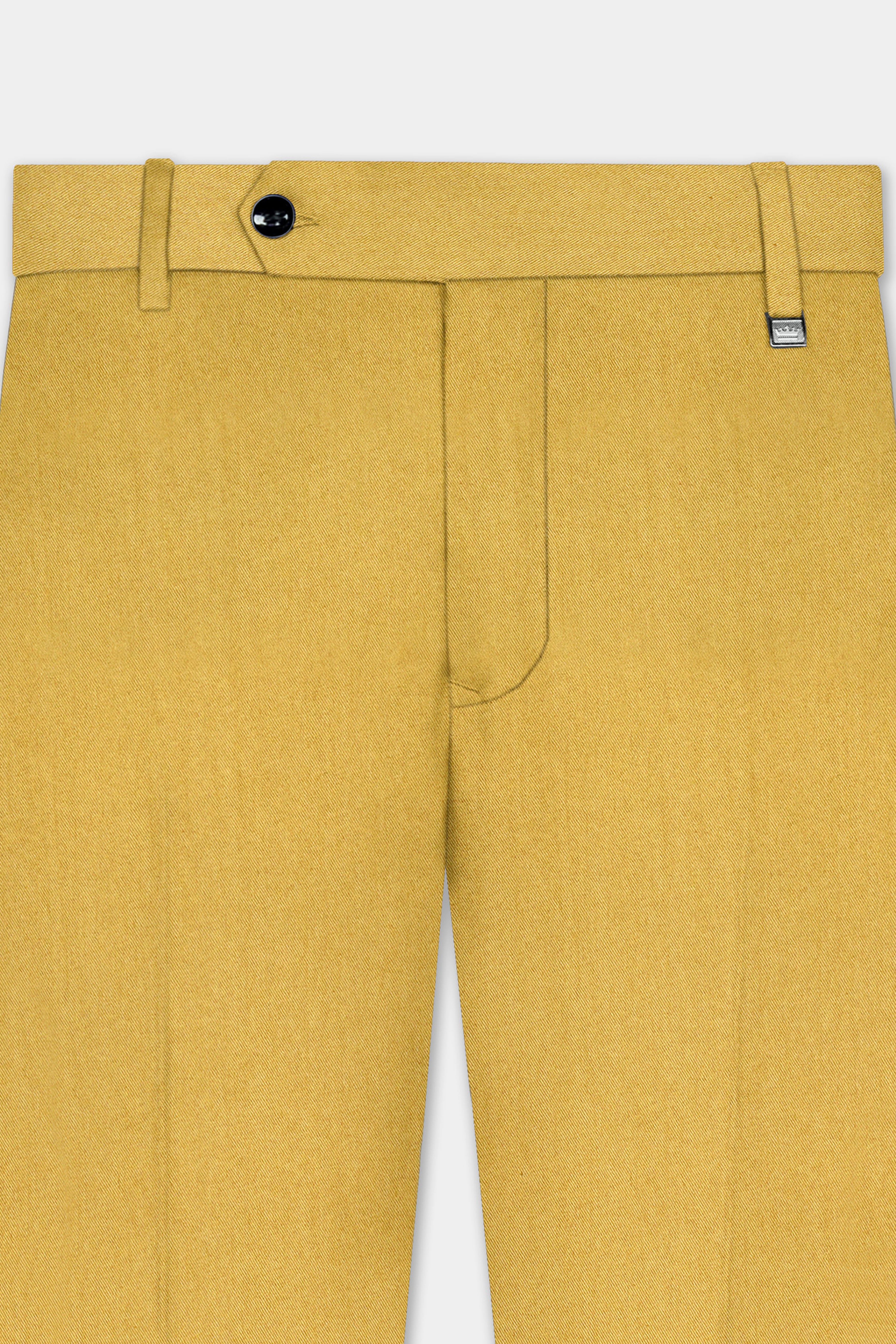 Sycamore Yellow Premium Cotton Cross Placket Bandhgala Suit