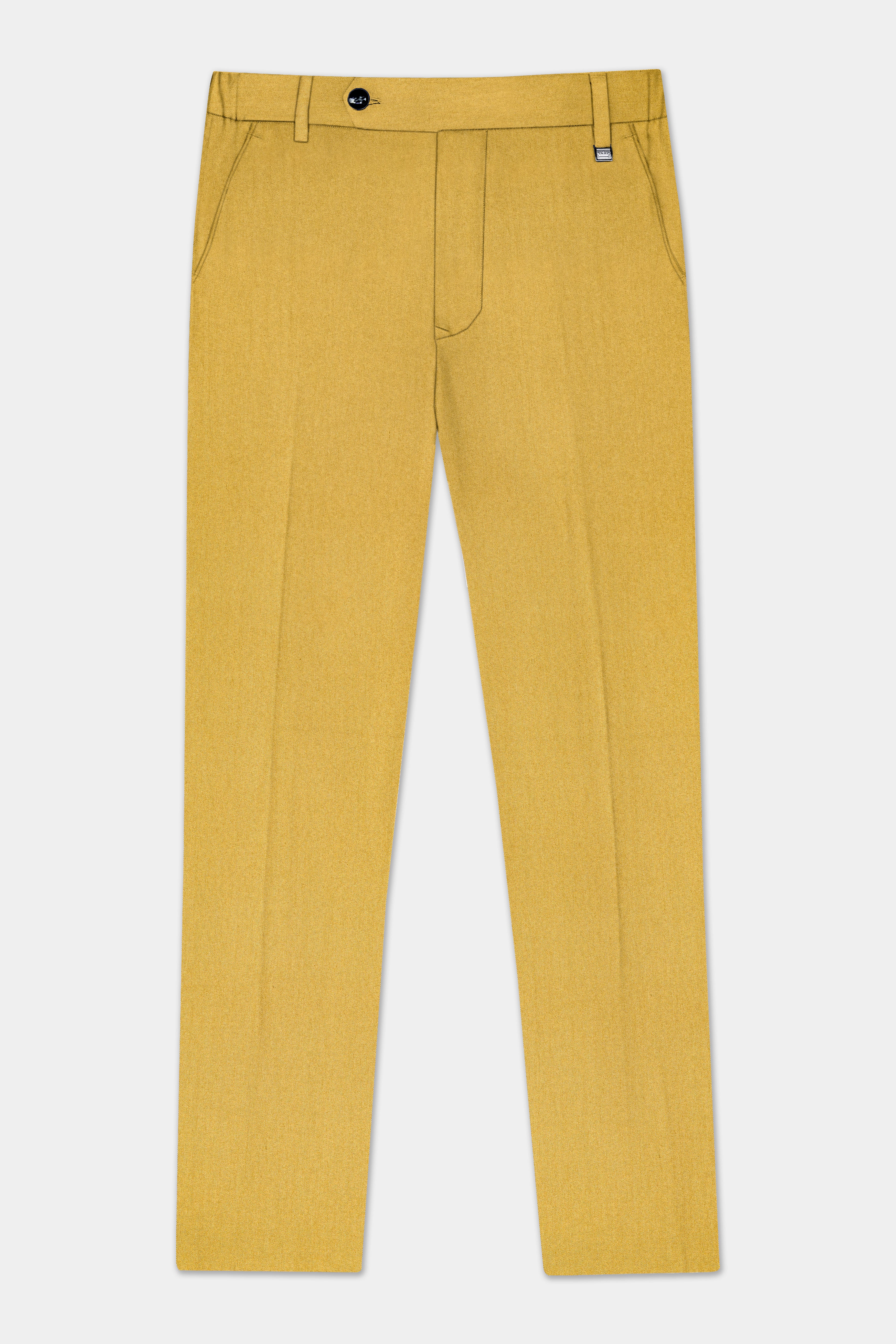 Sycamore Yellow Premium Cotton Cross Placket Bandhgala Suit