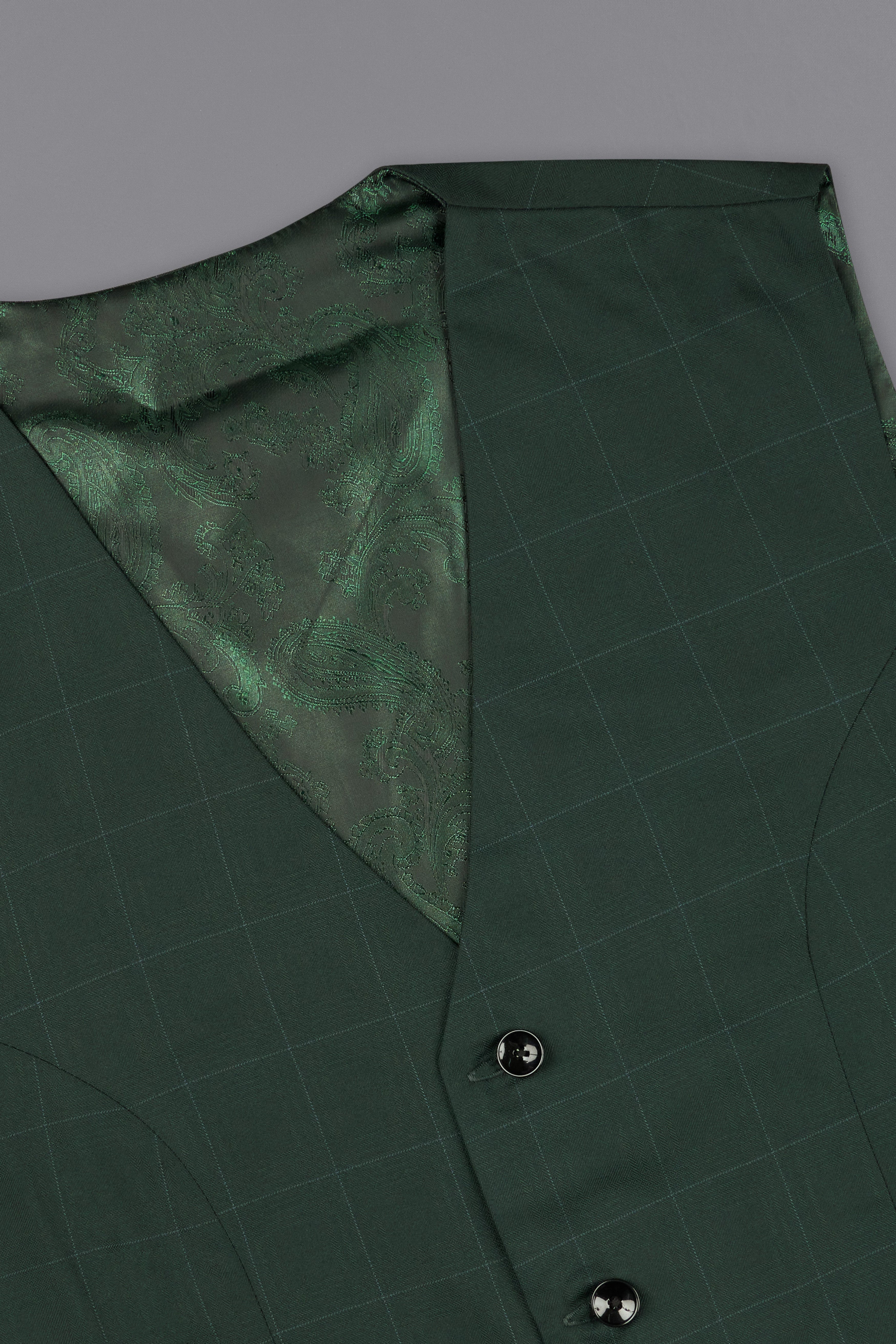 Gunmetal Green Subtle Windowpane Tuxedo Suit