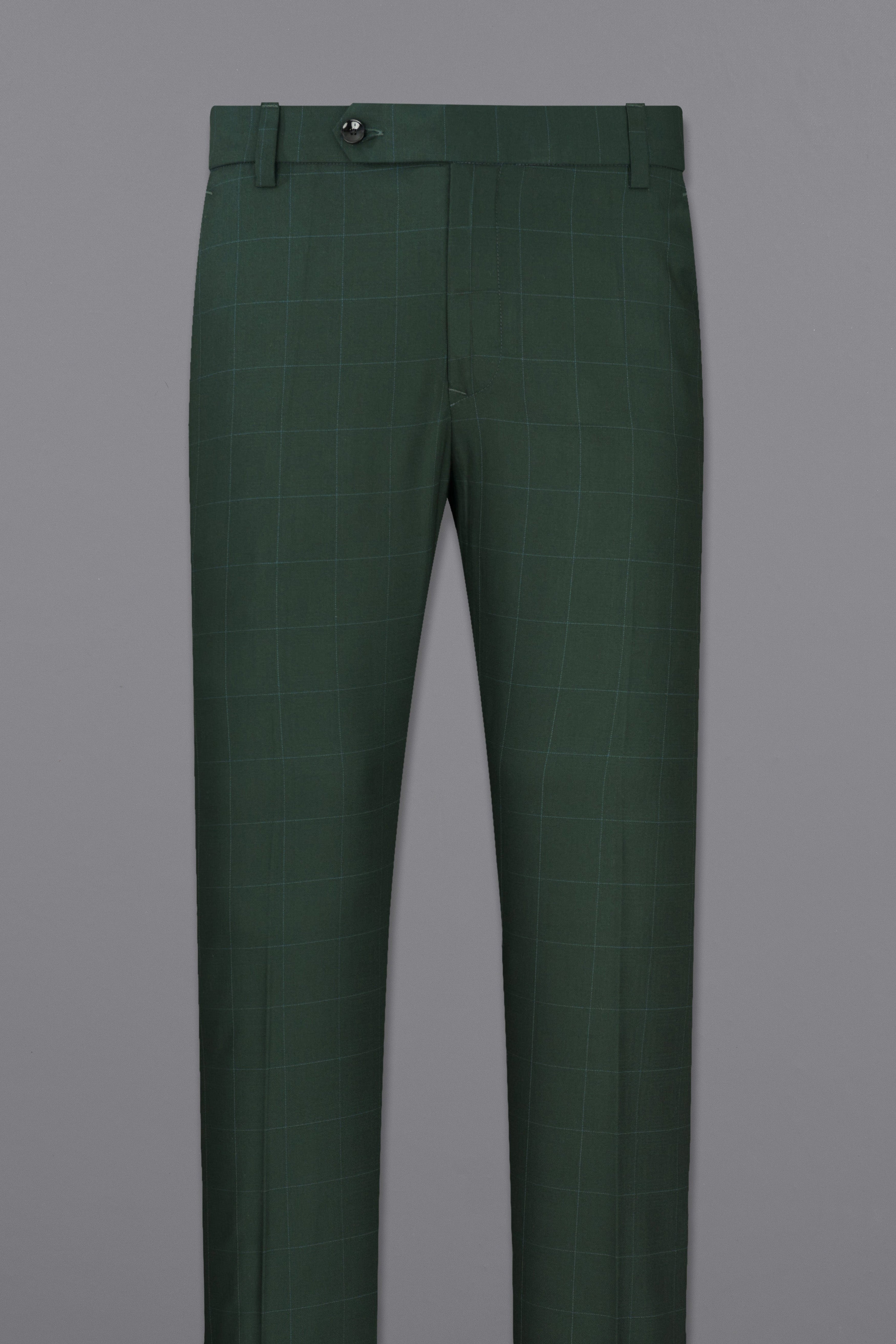 Gunmetal Green Subtle Windowpane Tuxedo Suit