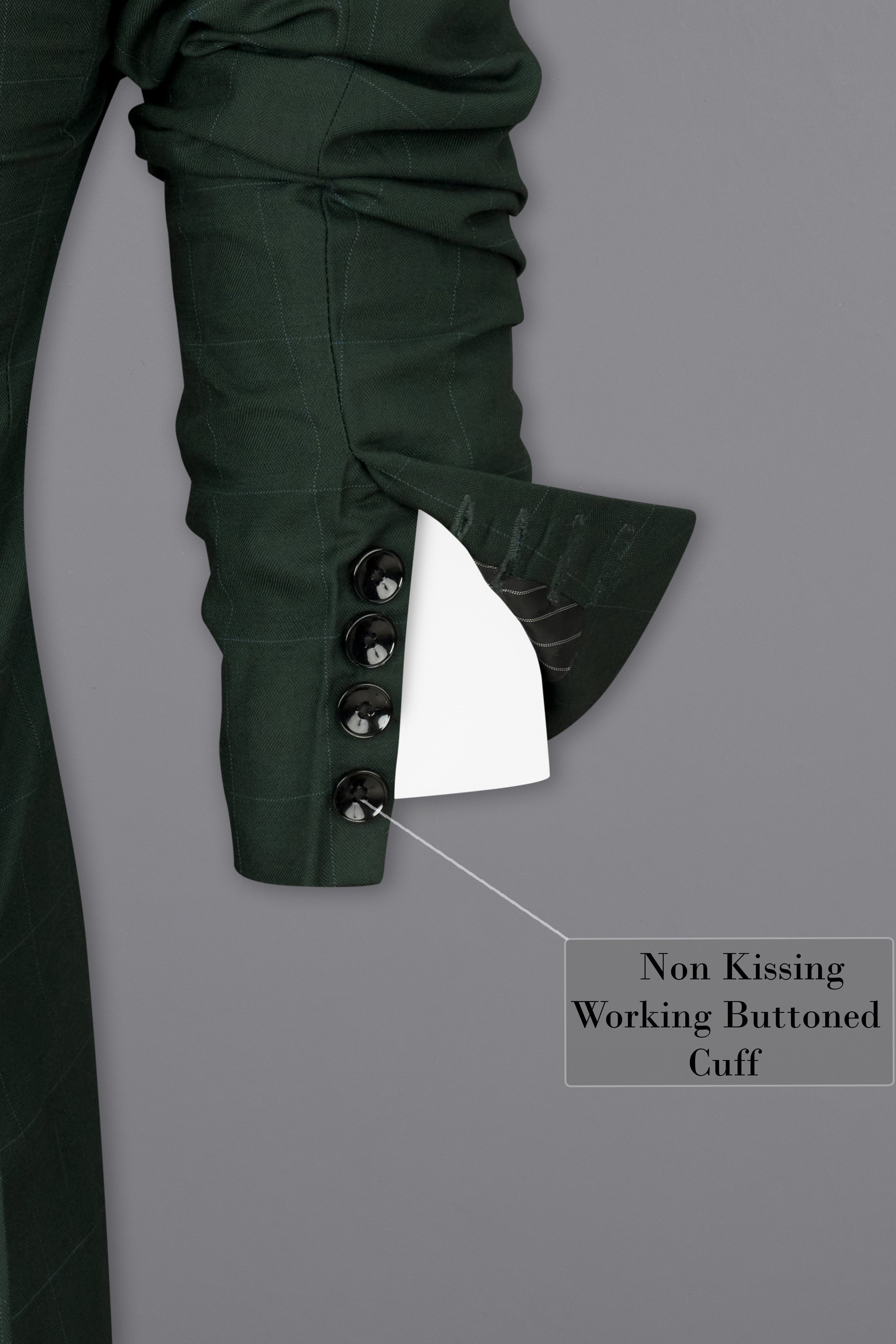 Gunmetal Green Subtle Windowpane Tuxedo Suit