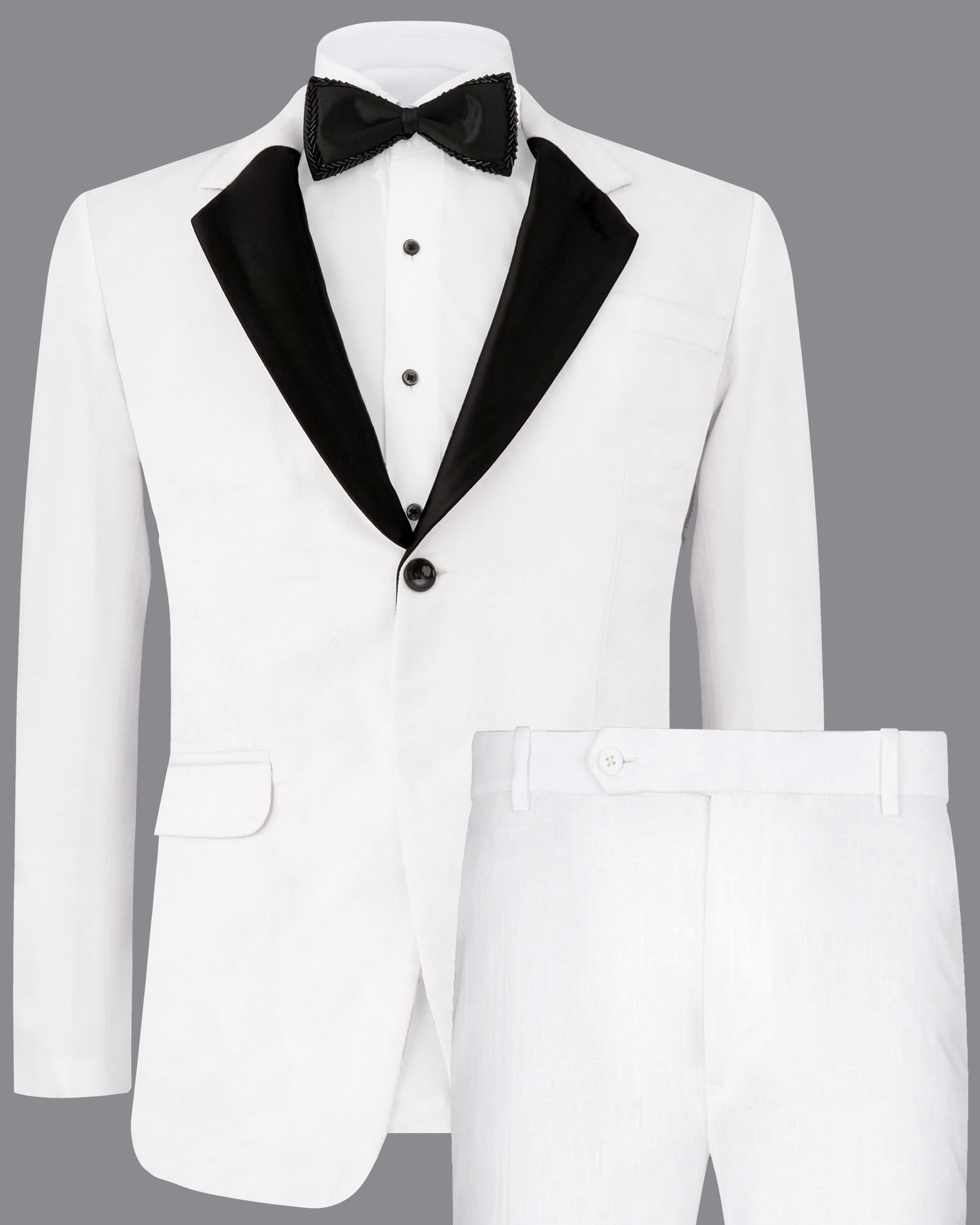 Bright White Single Breasted Premium Velvet Designer Suit