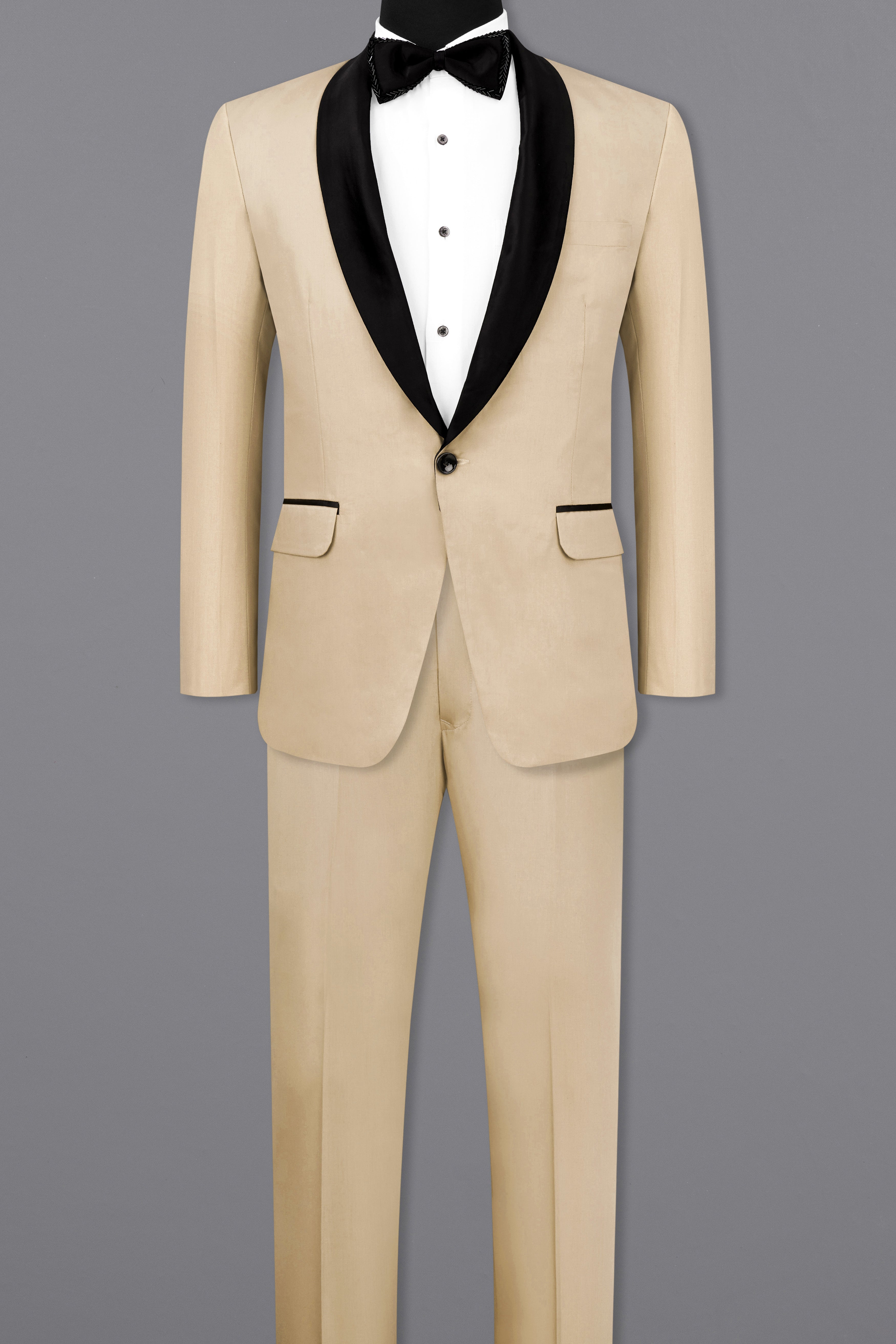 Hazelnut Cream Subtle Sheen Tuxedo Suit
