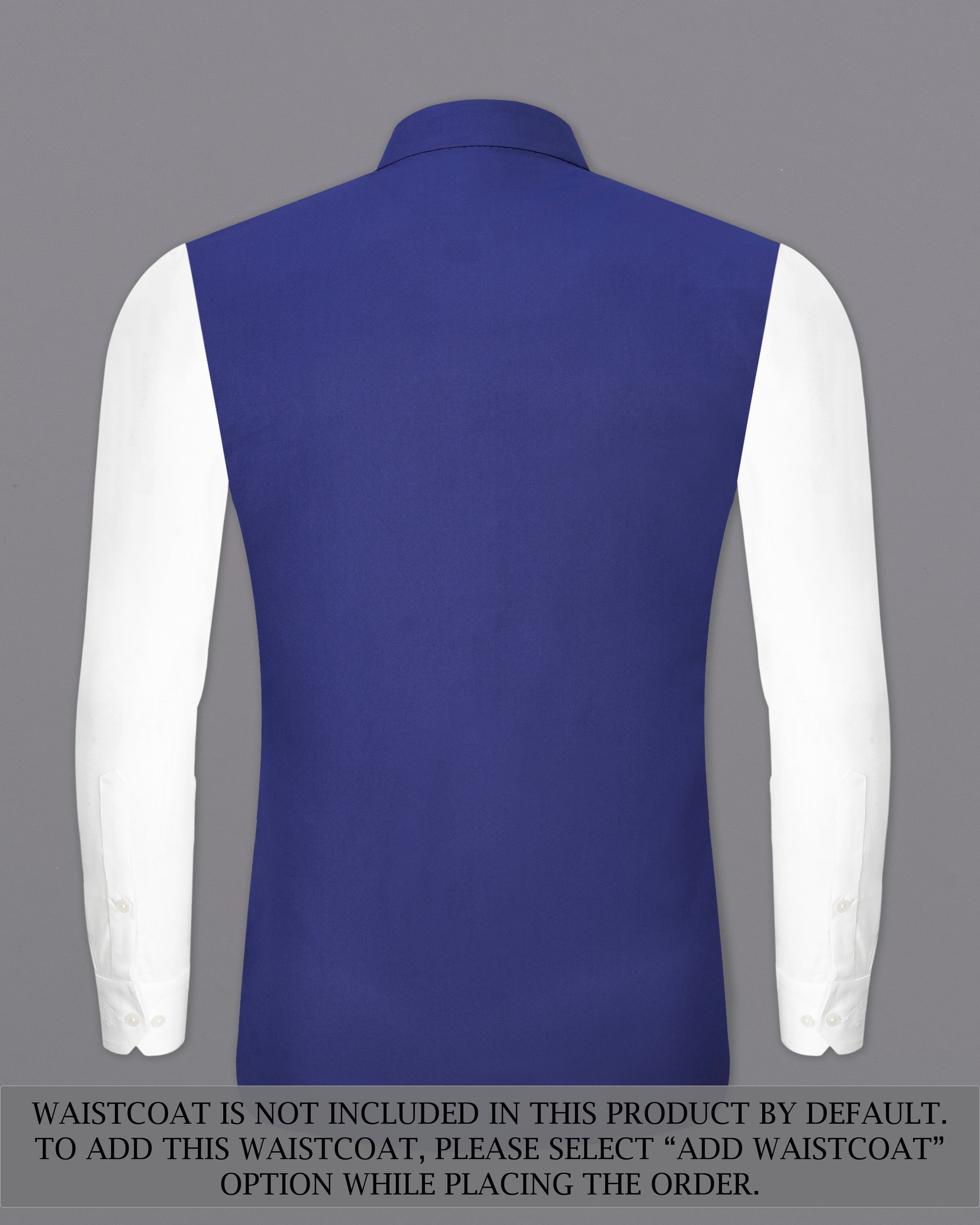 Royal Blue Cross Placket Bandhgala Suit