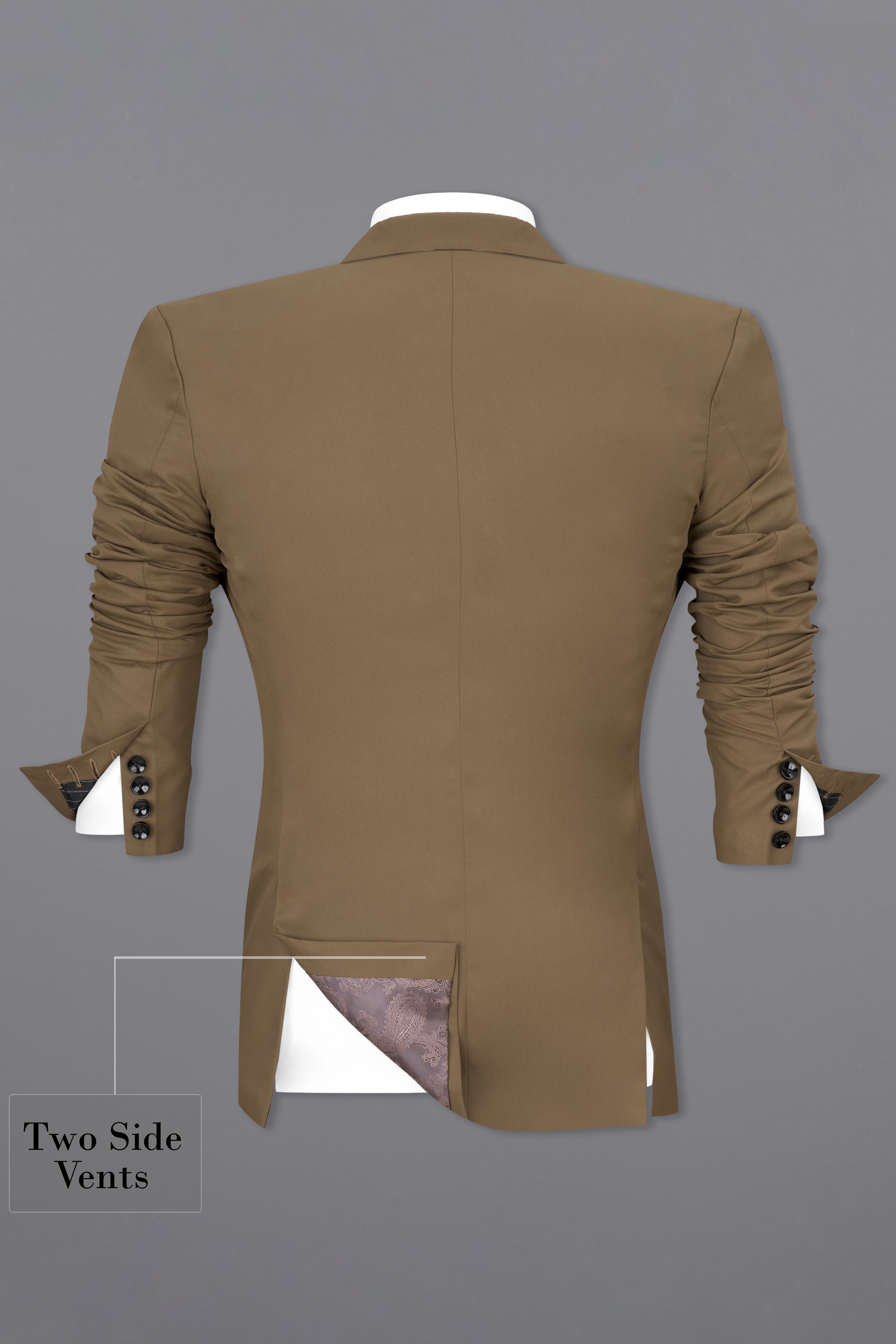 Khaki Brown Single Breasted Suit