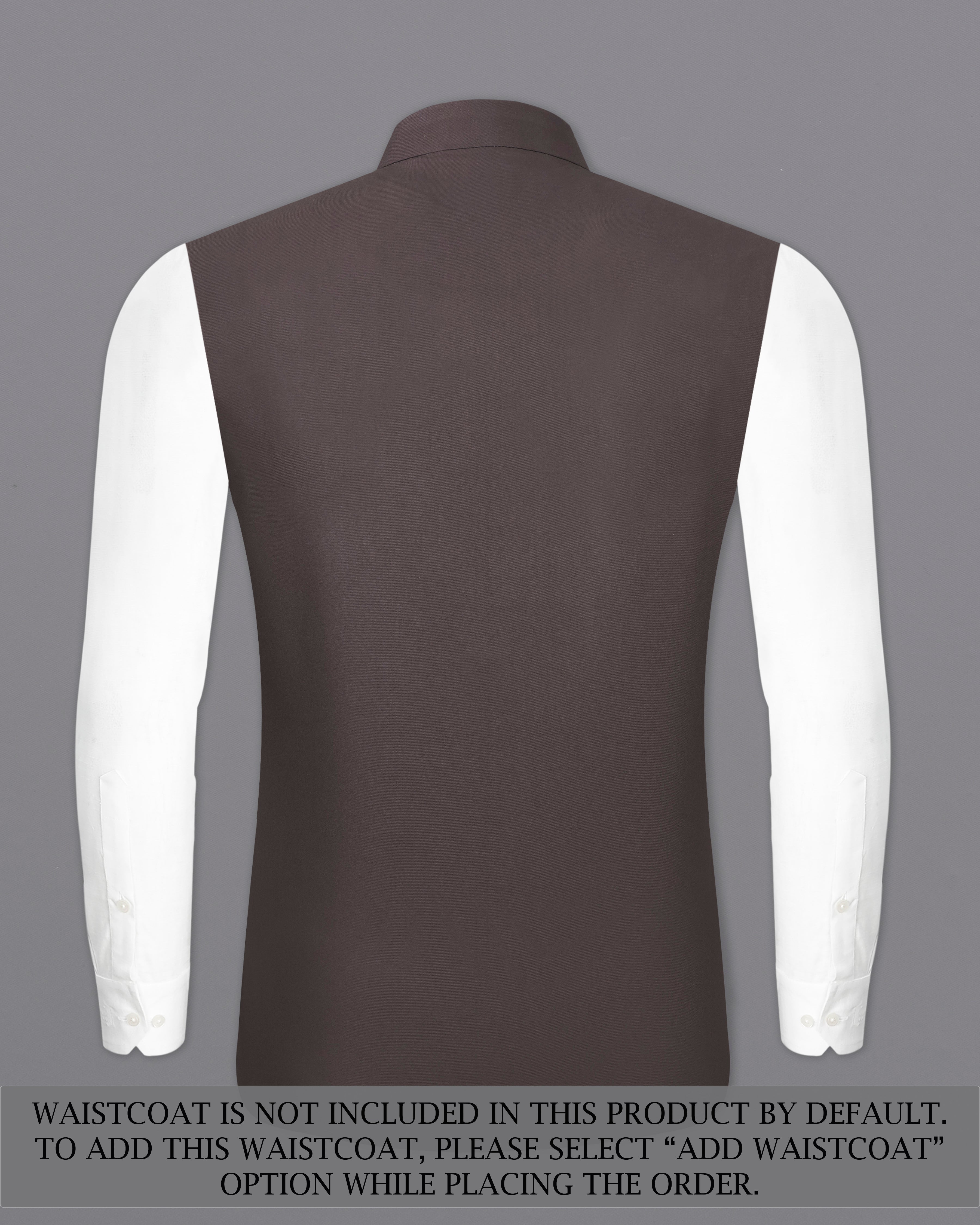 Coffee Brown Cross Placket Bandhgala Suit