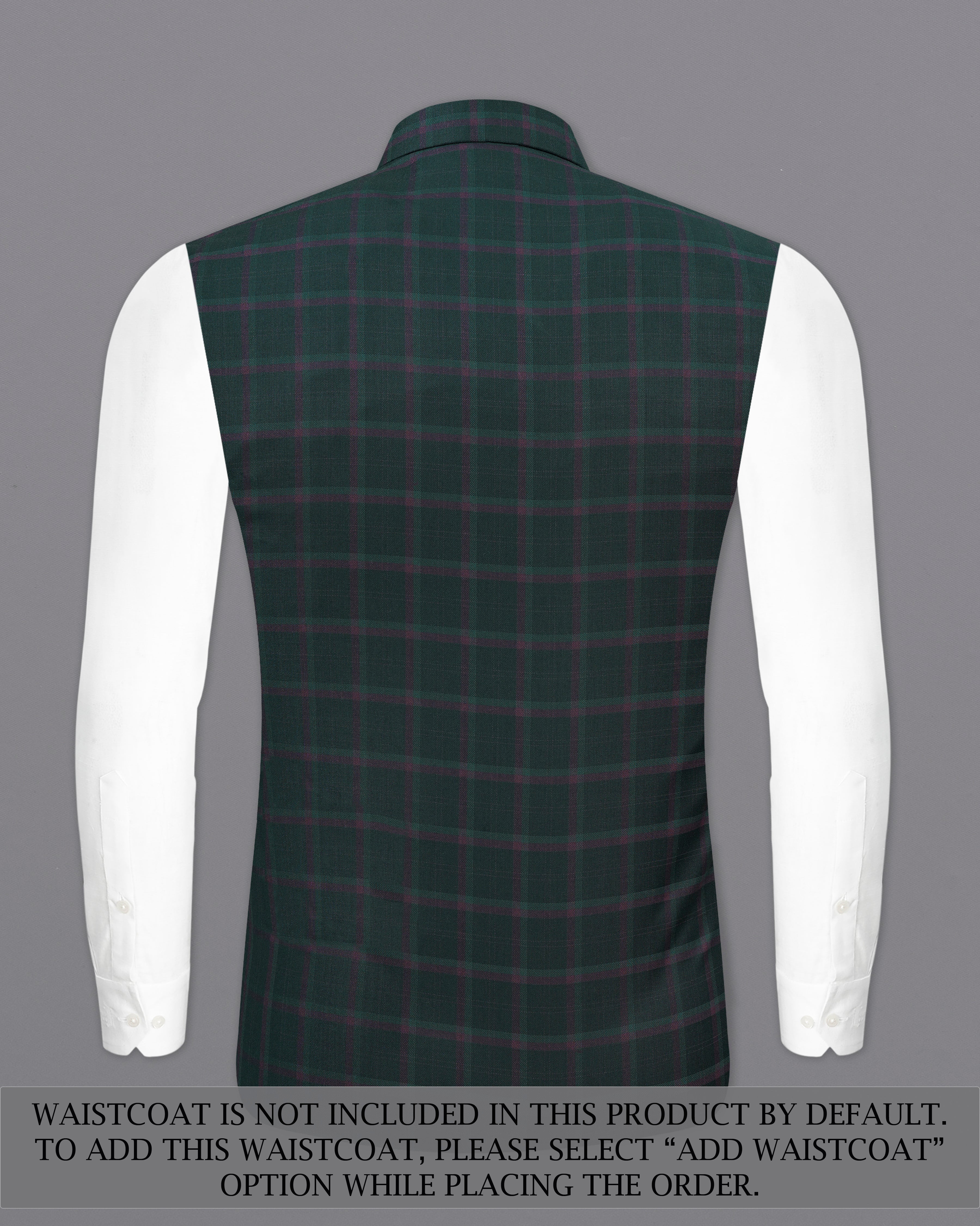 Timber Green Plaid Cross-Placket Bandhgala Suit