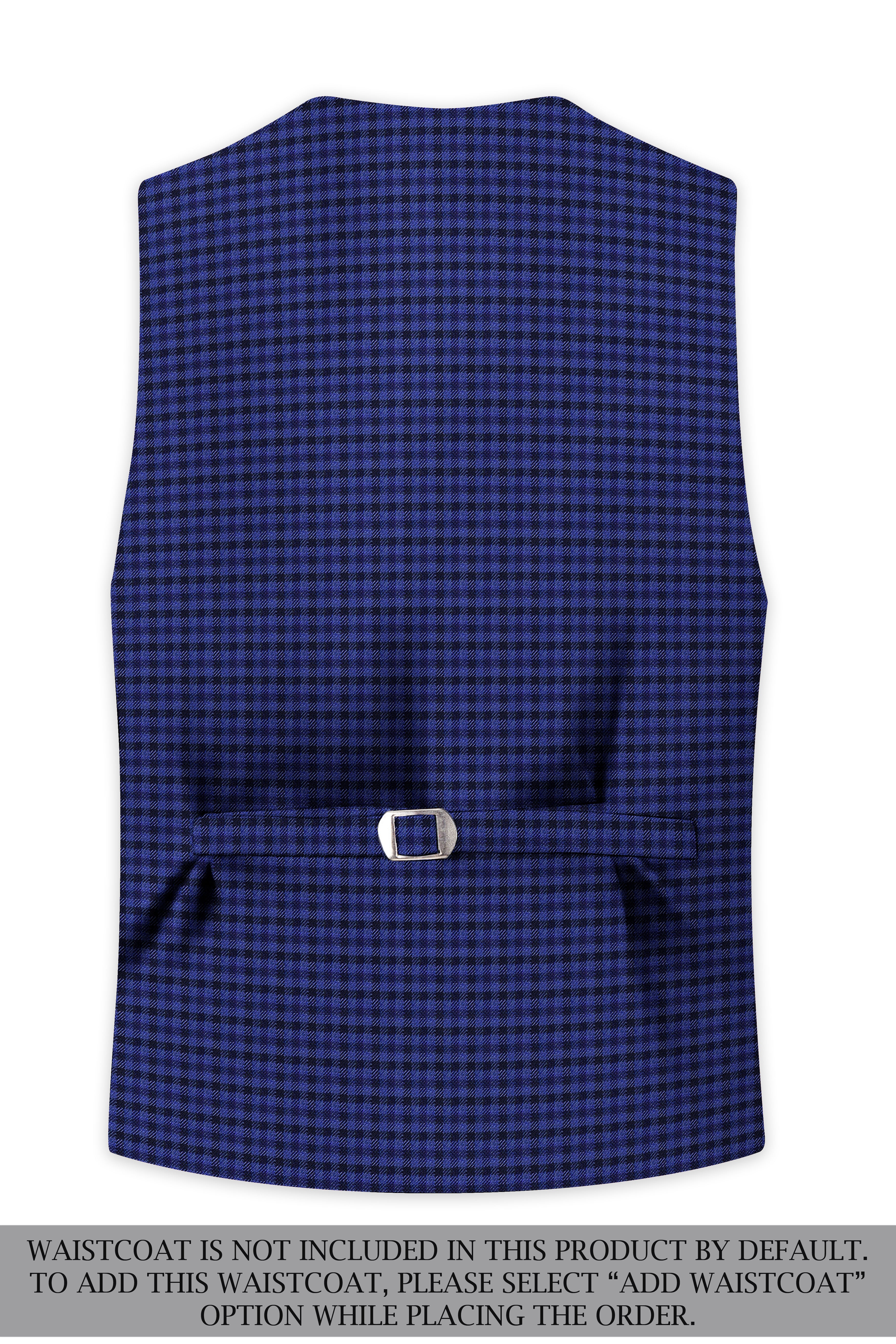 Victoria Blue Gingham Checkered Single Breasted Suit