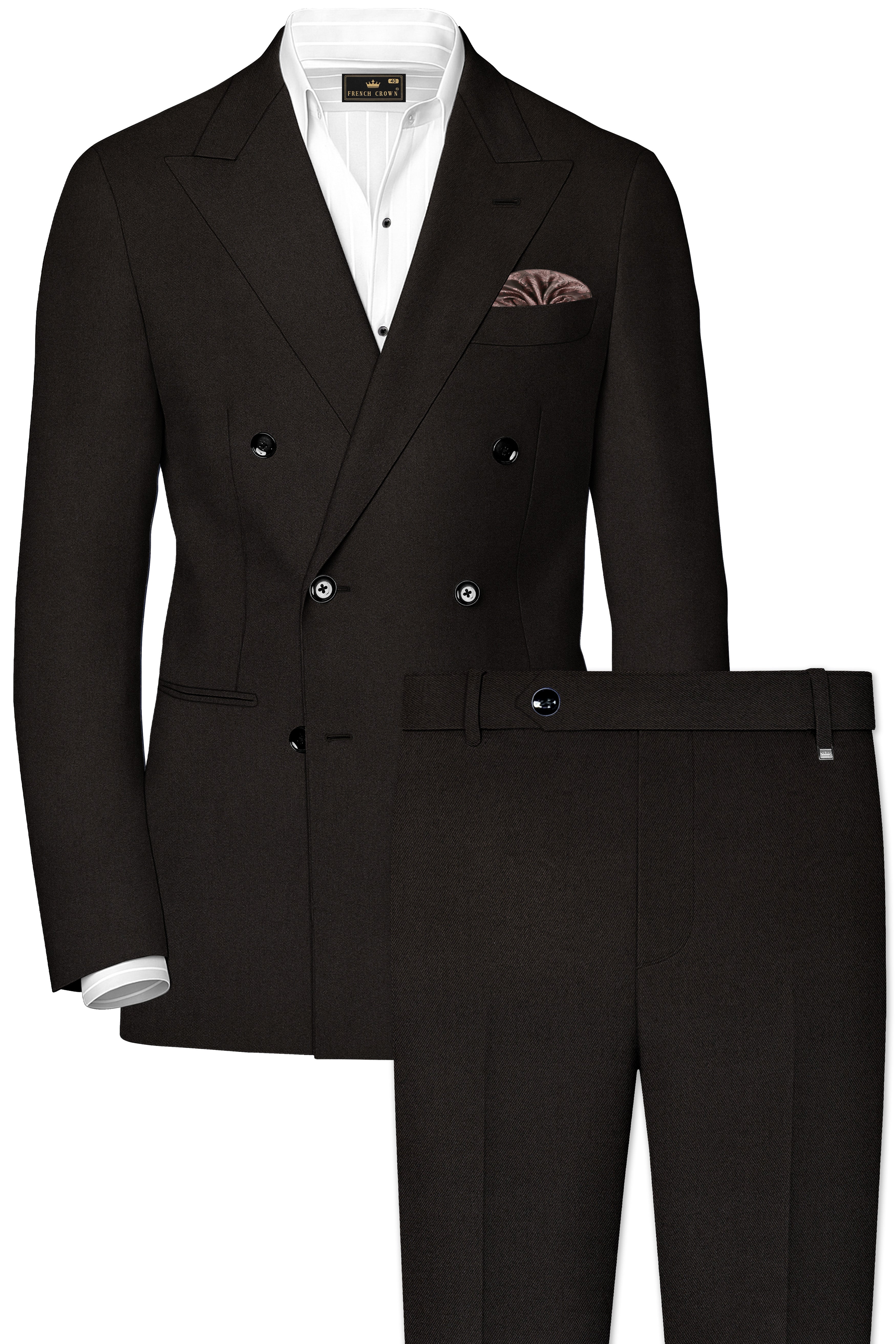 Eclipse Brown Double Breasted Suit