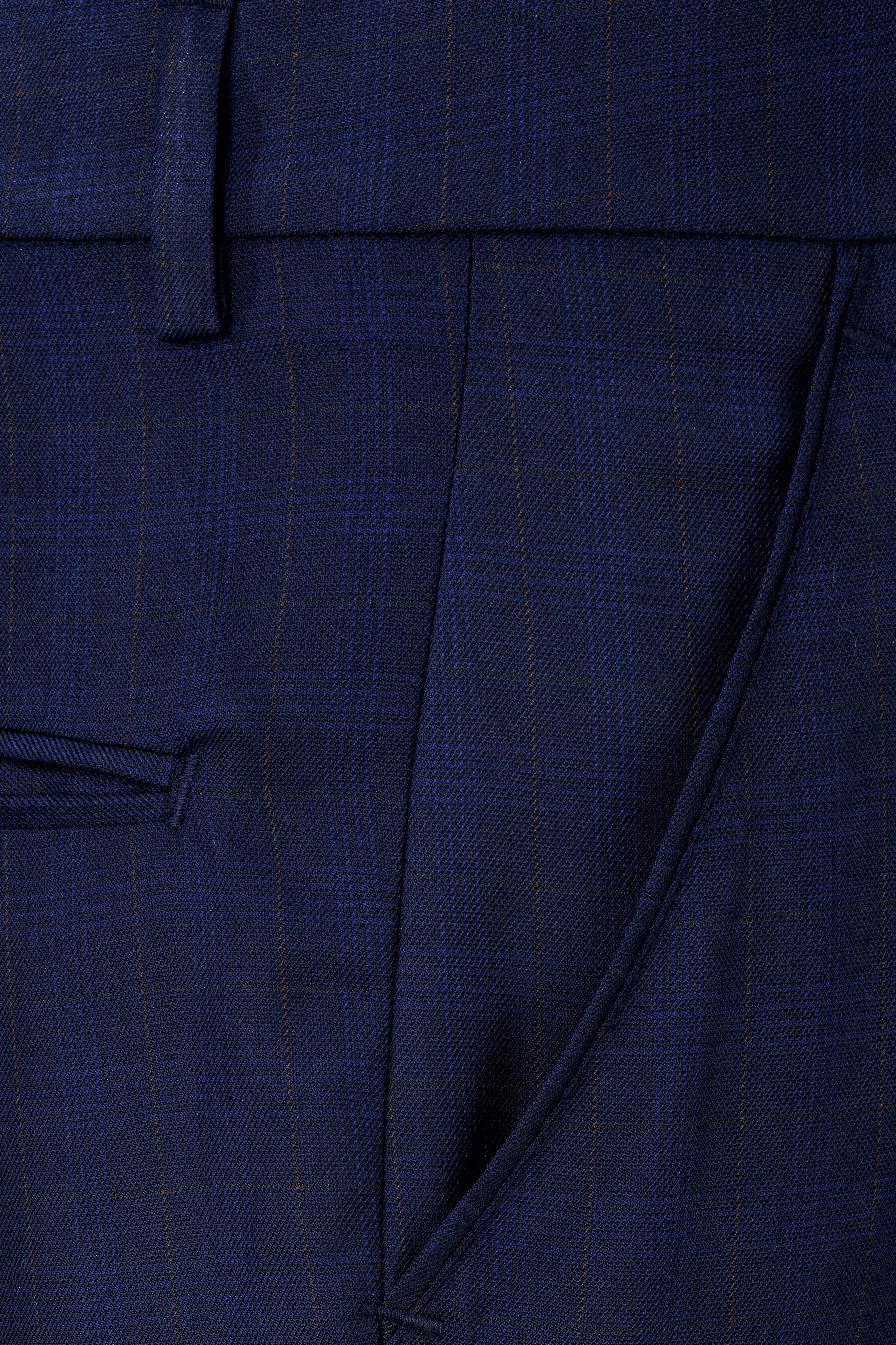 Tuna Blue Windowpane Cross Placket Bandhgaala Suit