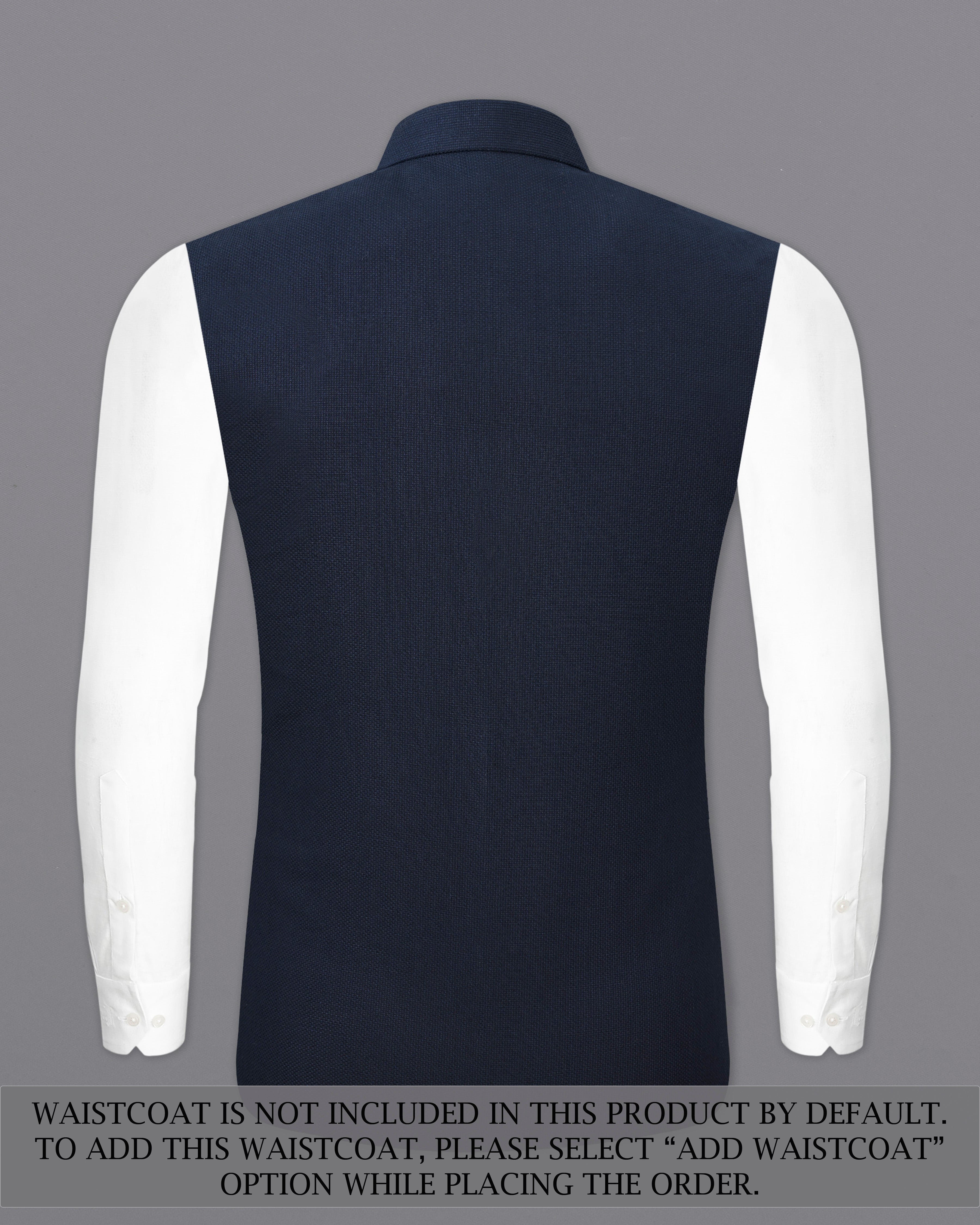 Firefly Navy Blue Premium Cotton Cross Placket Bandhgala Suit